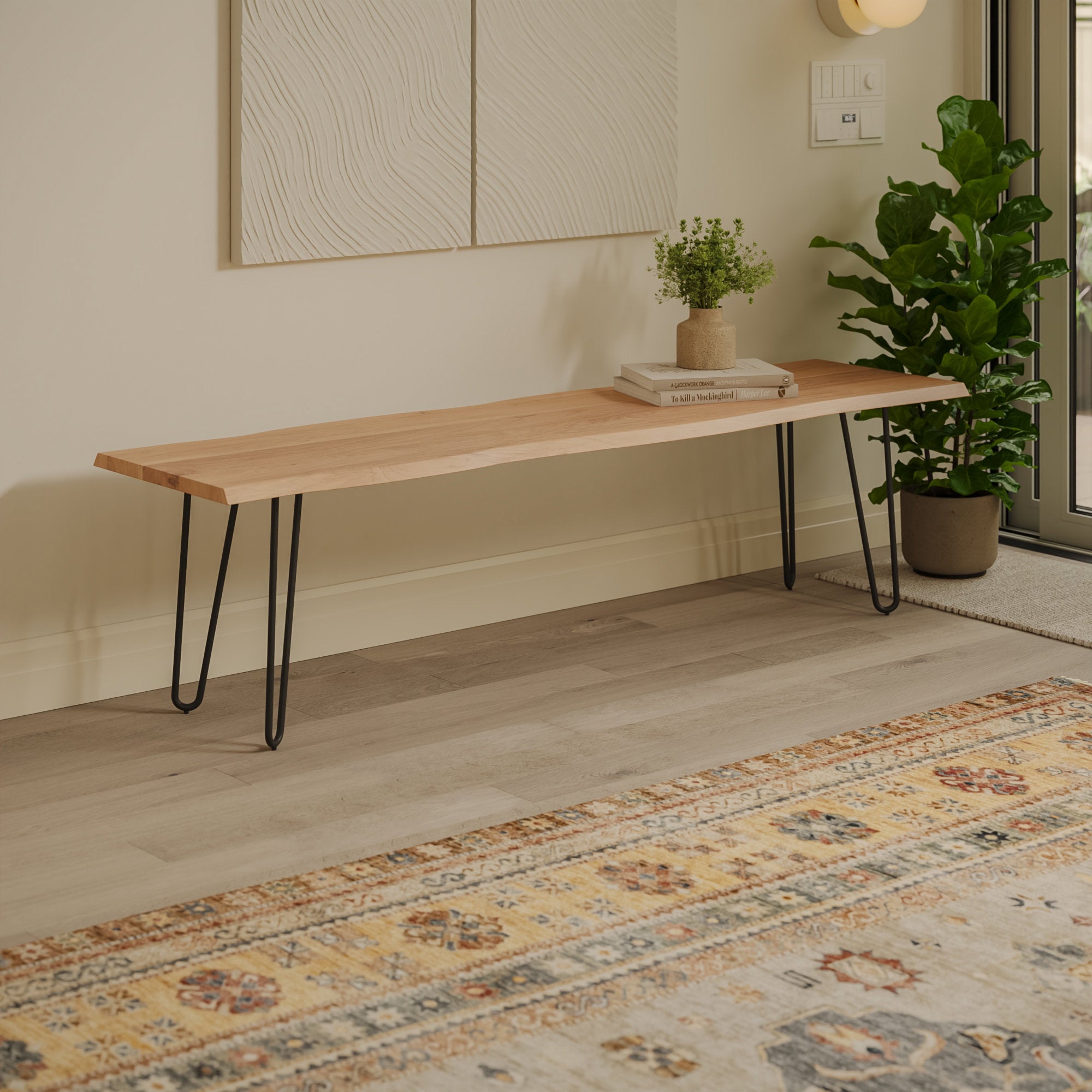 #akazienaturfarben #160cm #hairpin-gestellschwarz