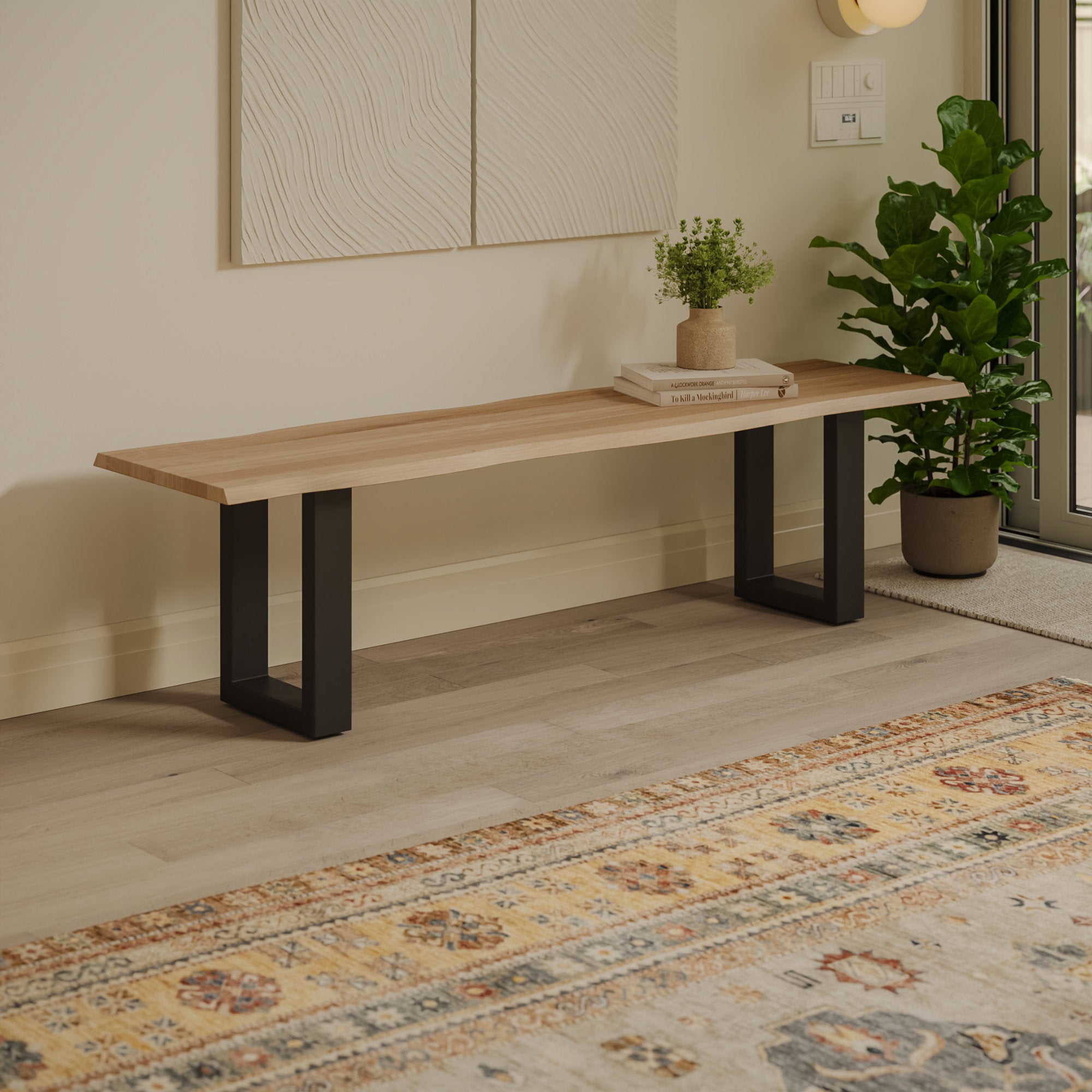 | #Farbe_Eiche naturfarben | #Größe_180 cm | #Gestell_U-Gestell Schwarz