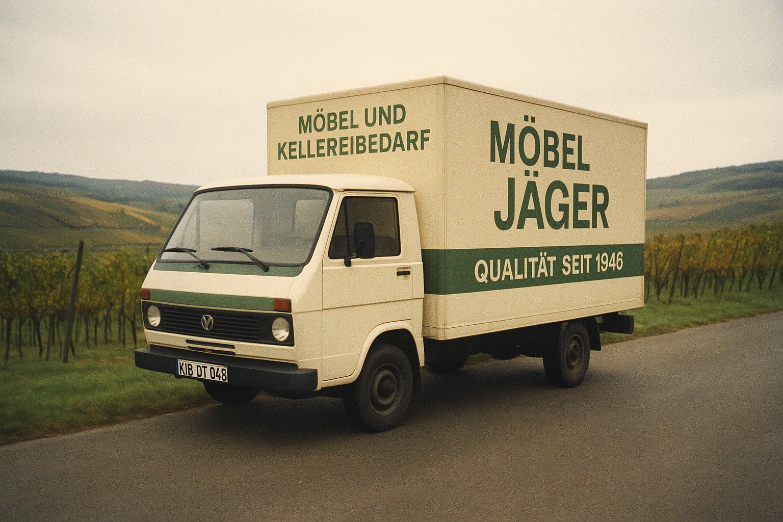 Geschichte von Trelev. LKW in Weingebiet