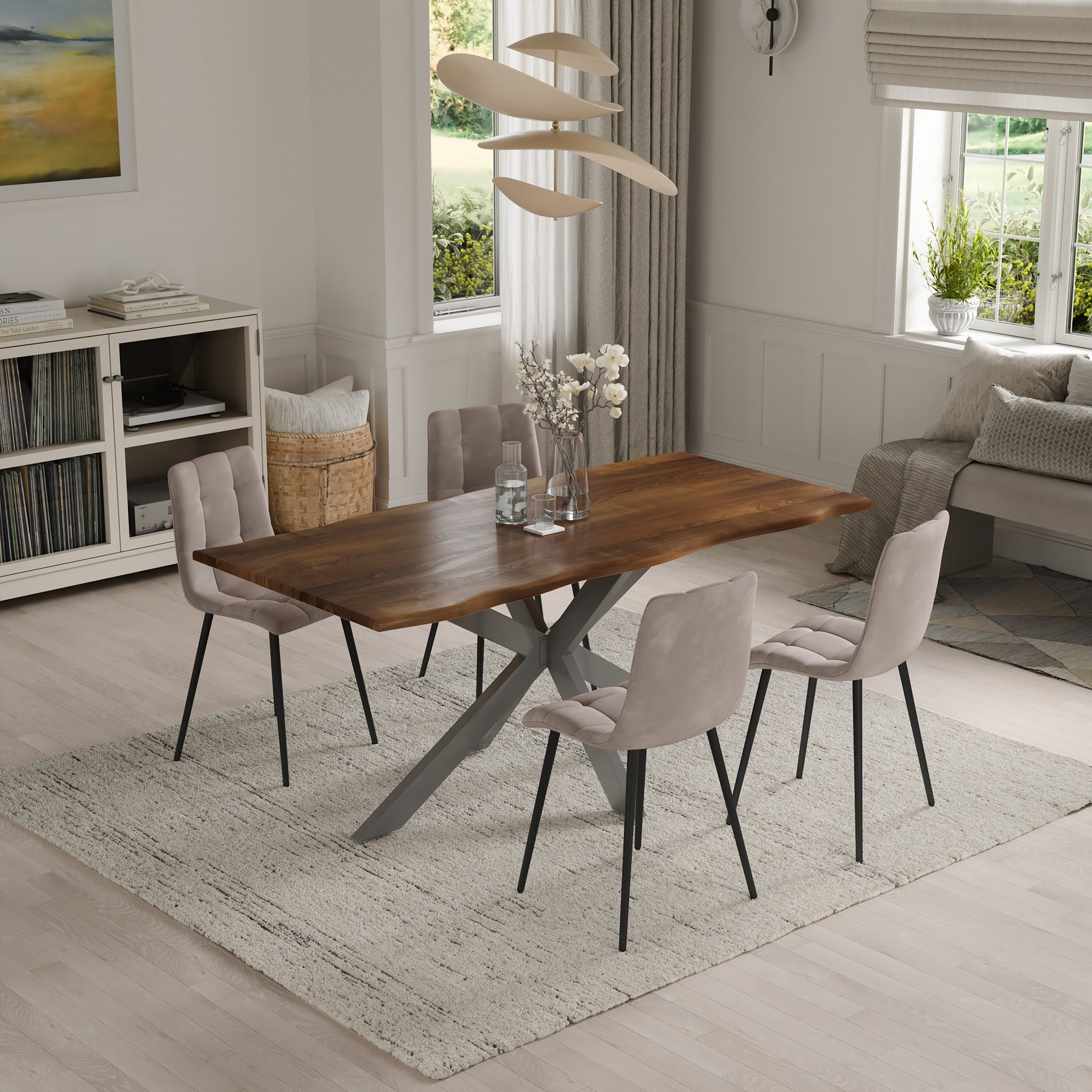 | #Farbe_nussbaumfarben | #Größe_180x90 | #Gestell_Spider-Gestell Silber