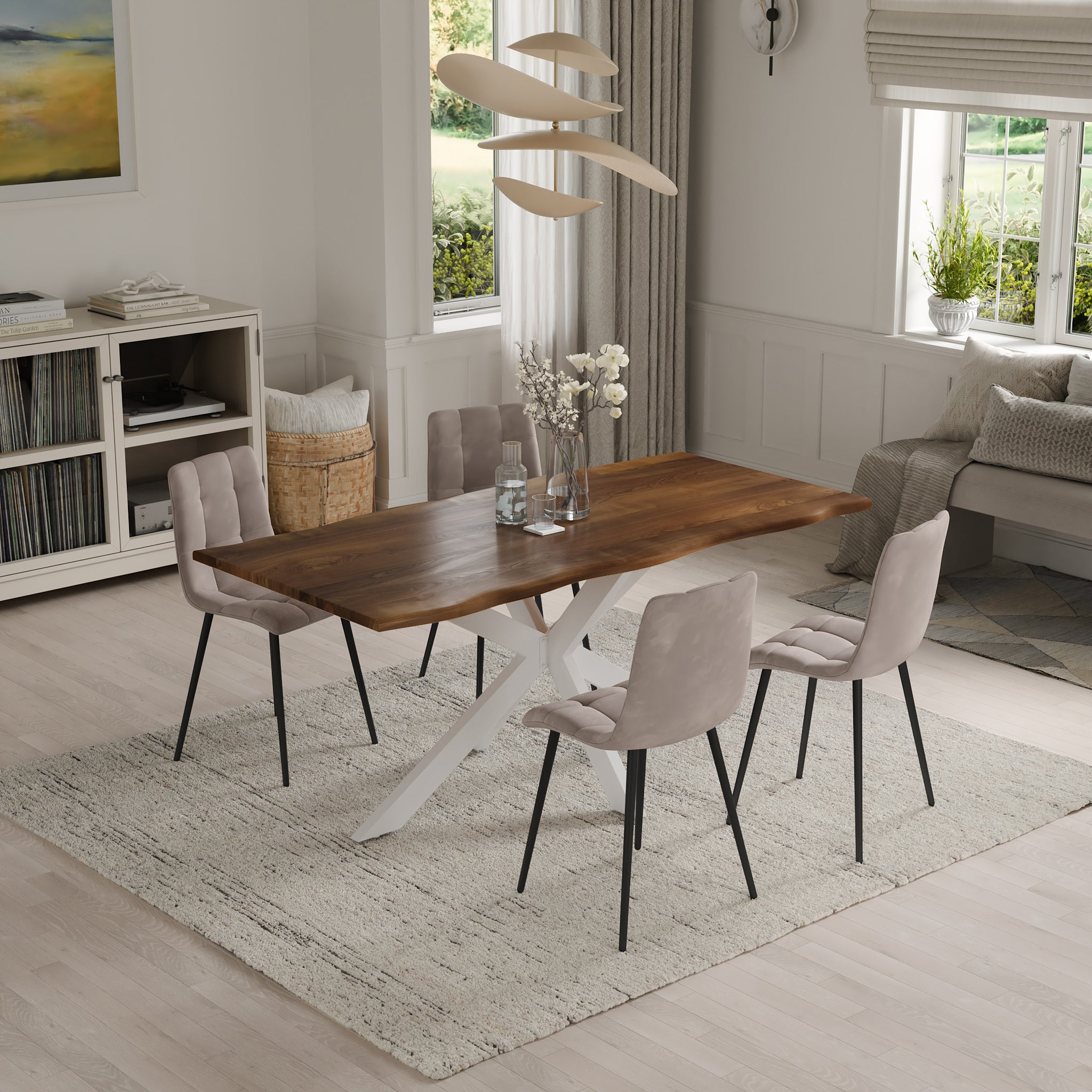 | #Farbe_nussbaumfarben | #Größe_180x90 | #Gestell_Spider-Gestell Weiß