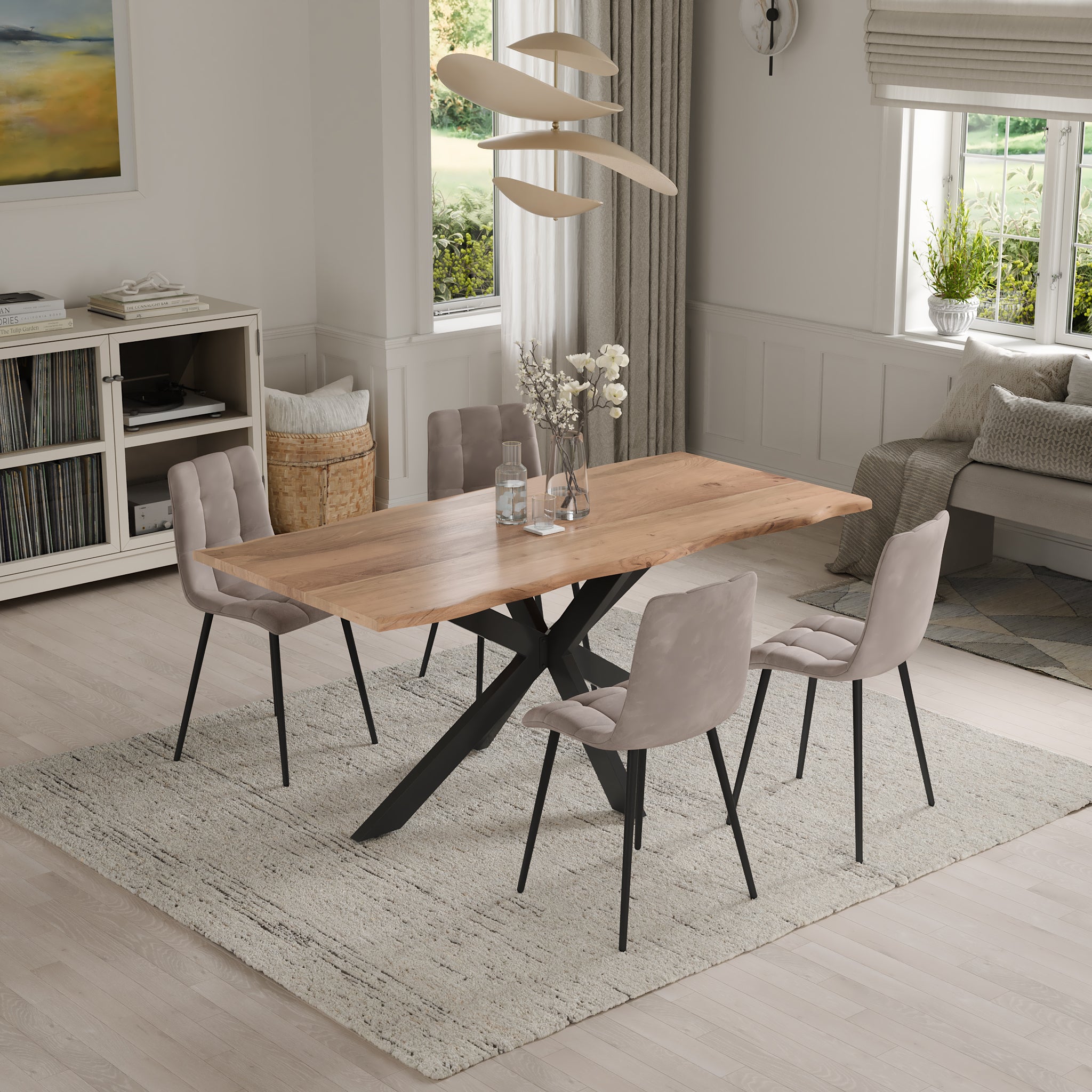 | #Farbe_naturfarben | #Größe_180x90 | #Gestell_Spider-Gestell Schwarz