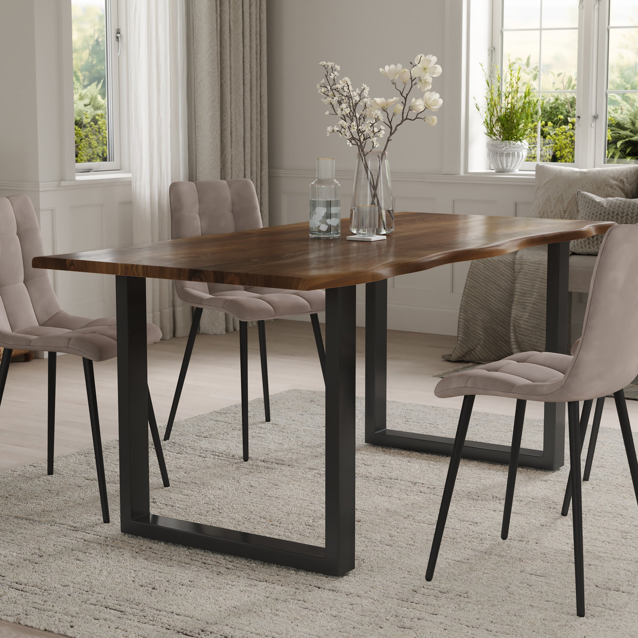#nussbaumfarben #240x100 #u-gestellschwarz