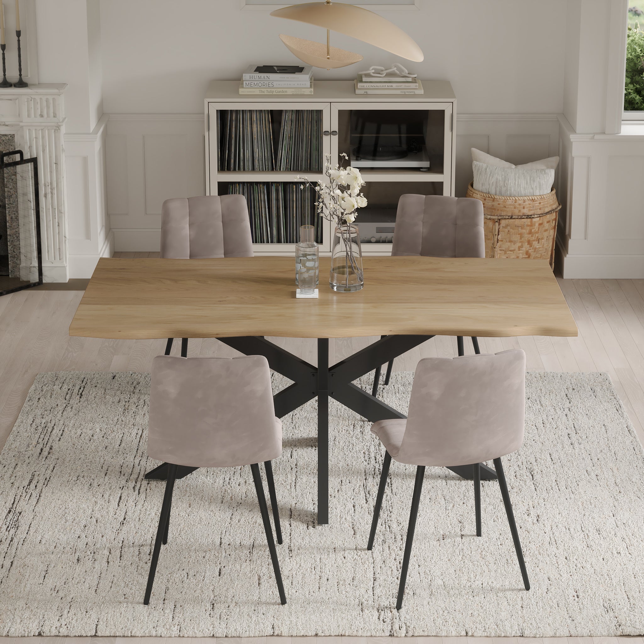 | #Farbe_eichefarben | #Größe_220 cm | #Gestell_Spider-Gestell Schwarz