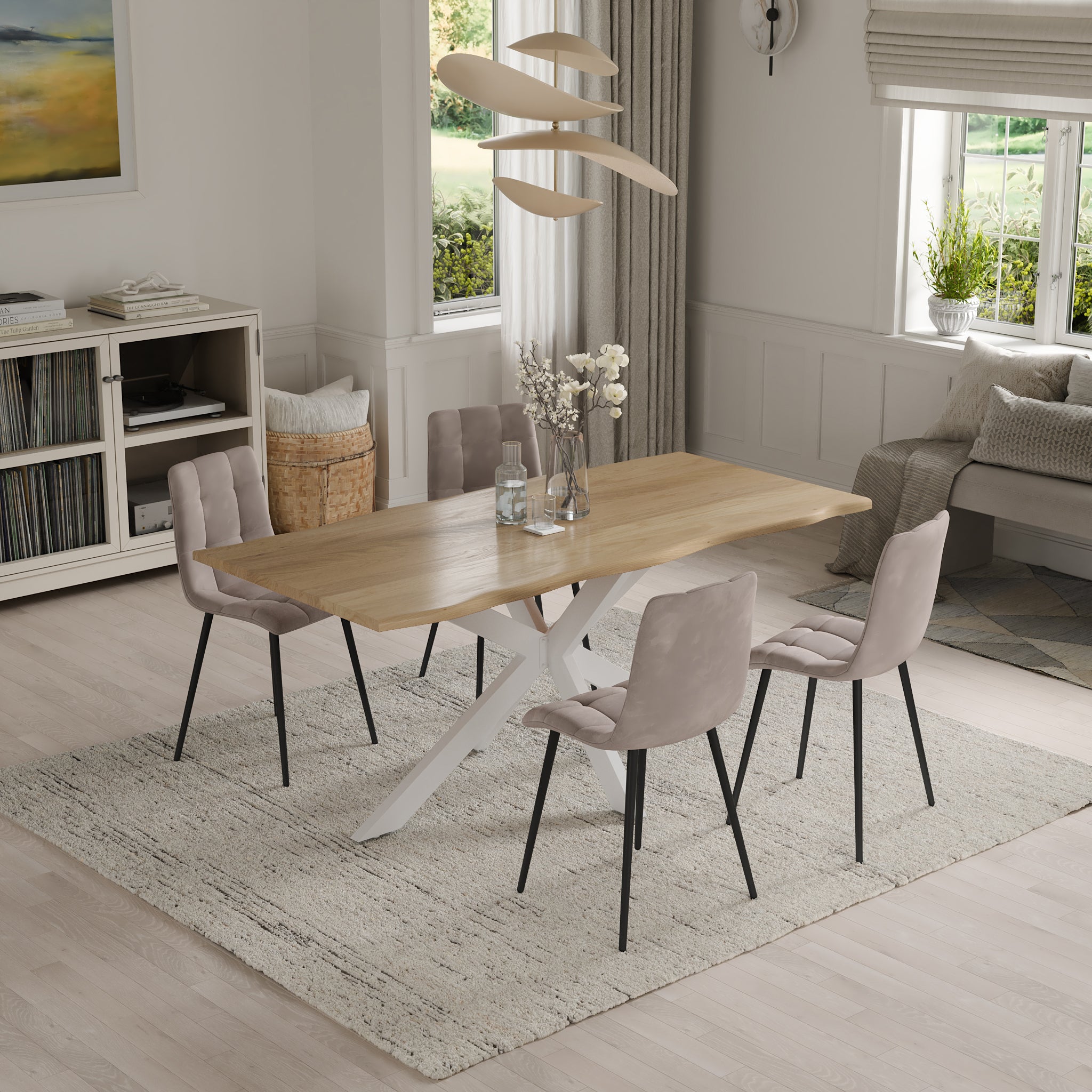 | #Farbe_eichenfarben | #Größe_180x90 | #Gestell_Spider-Gestell Weiß