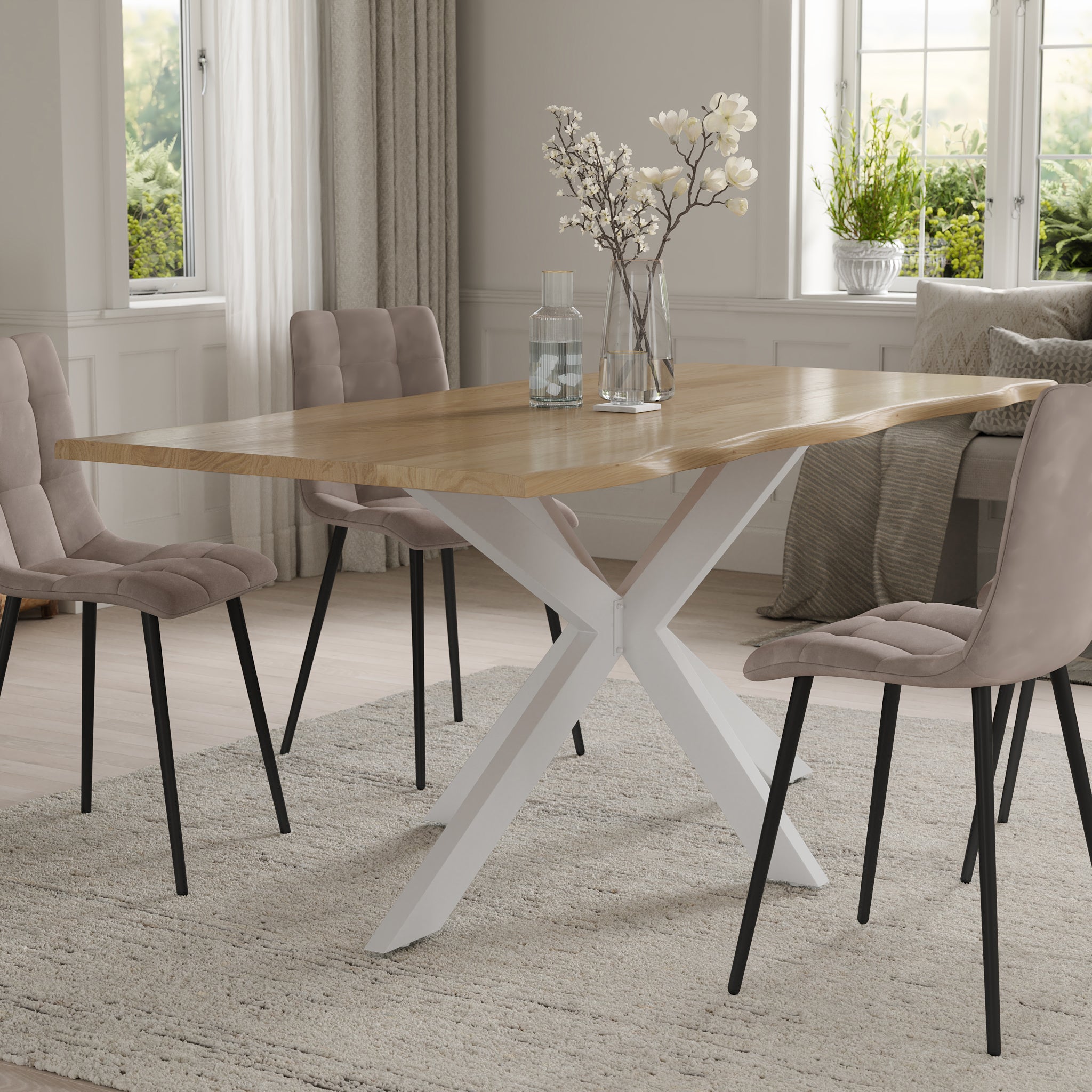 | #Farbe_eichefarben | #Größe_220 cm | #Gestell_Spider-Gestell Weiß