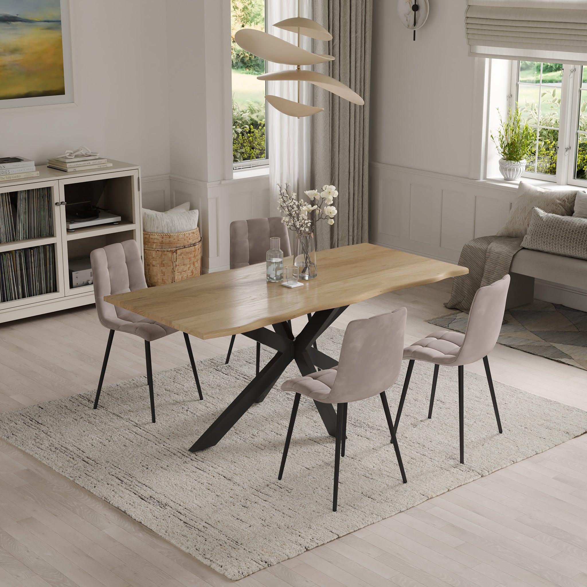 | #Farbe_eichefarben | #Größe_220 cm | #Gestell_Spider-Gestell Schwarz