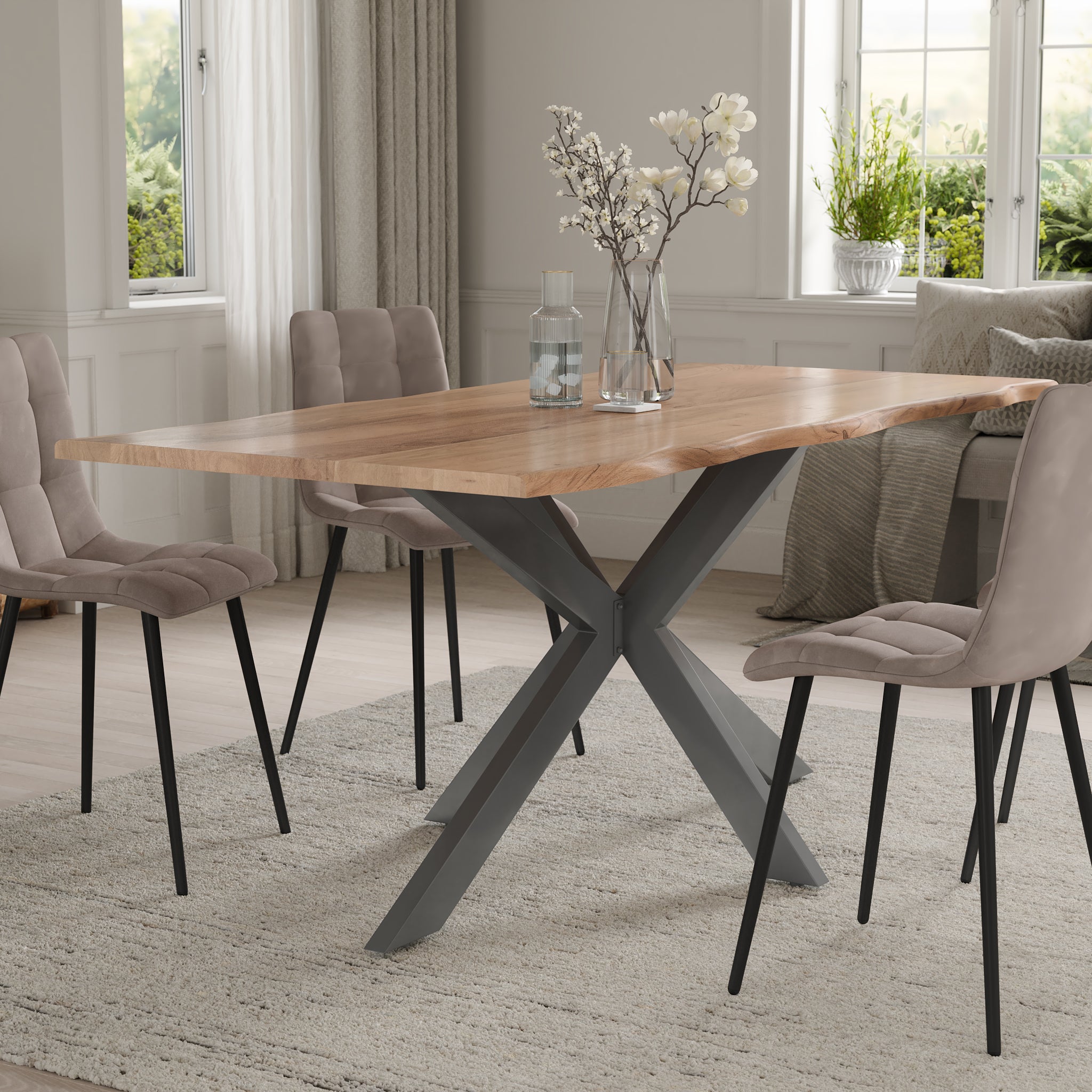 | #Farbe_naturfarben | #Größe_220 cm | #Gestell_Spider-Gestell Silber