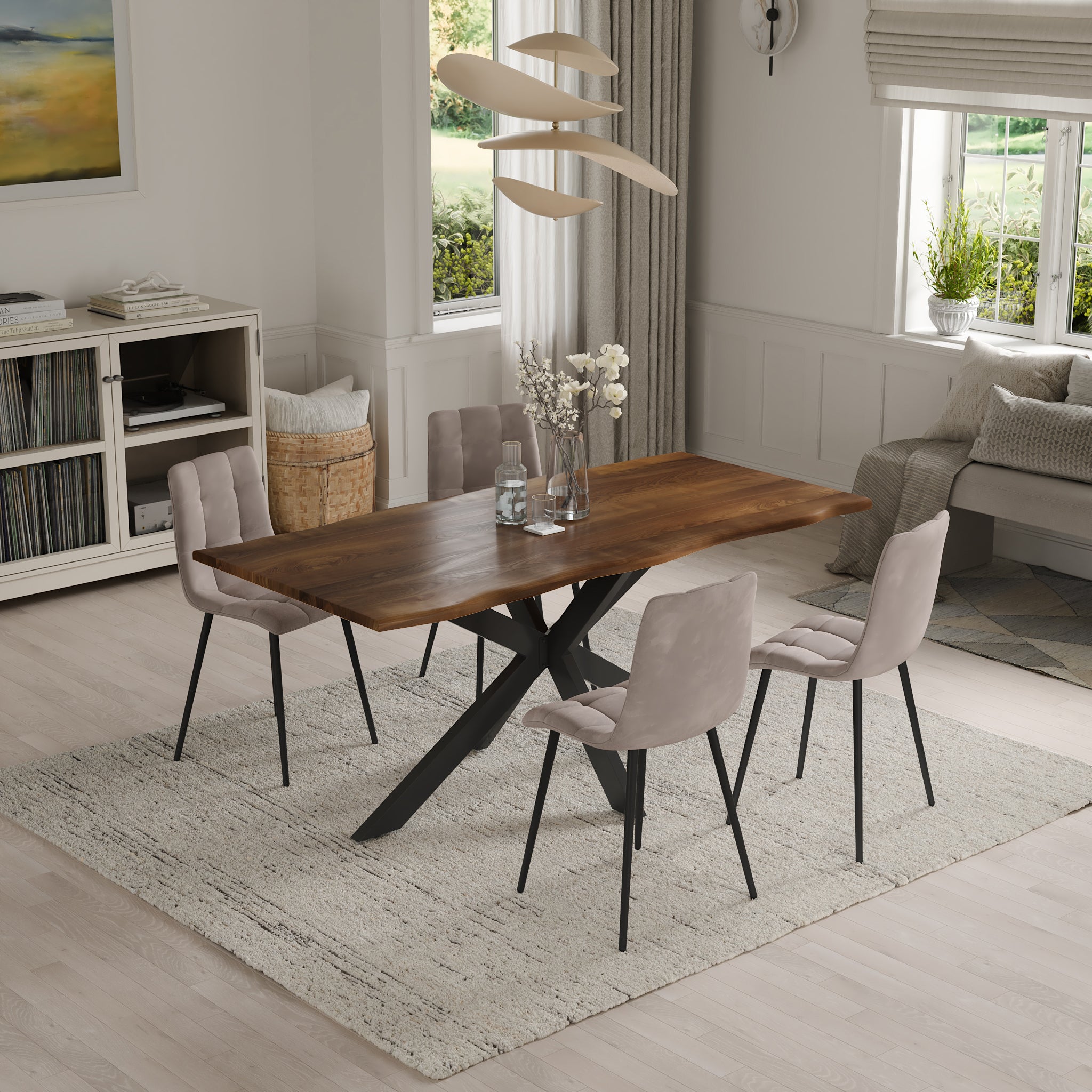 | #Farbe_nussbaumfarben | #Größe_180x90 | #Gestell_Spider-Gestell Schwarz