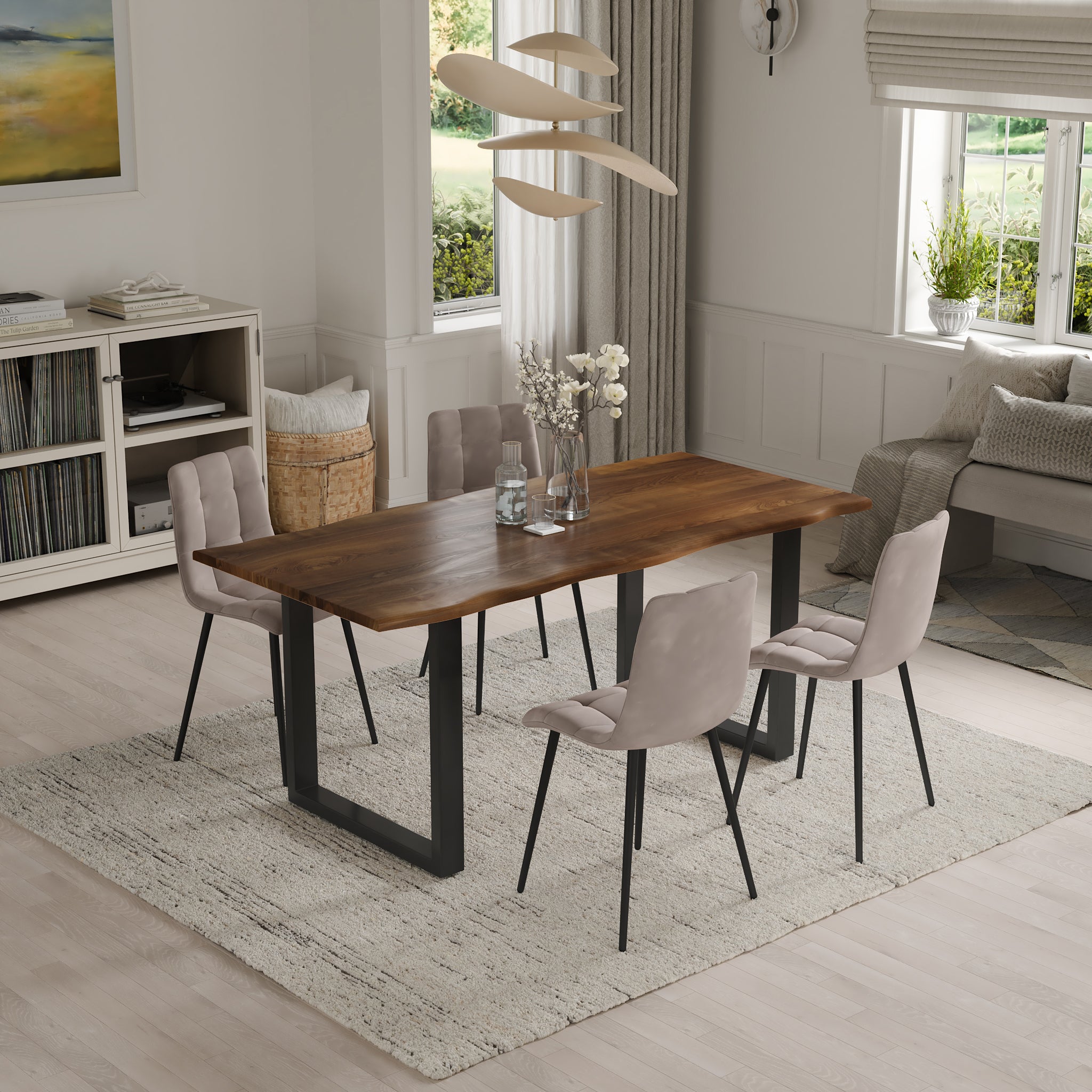 | #Farbe_nussbaumfarben | #Größe_180x90 | #Gestell_U-Gestell Schwarz