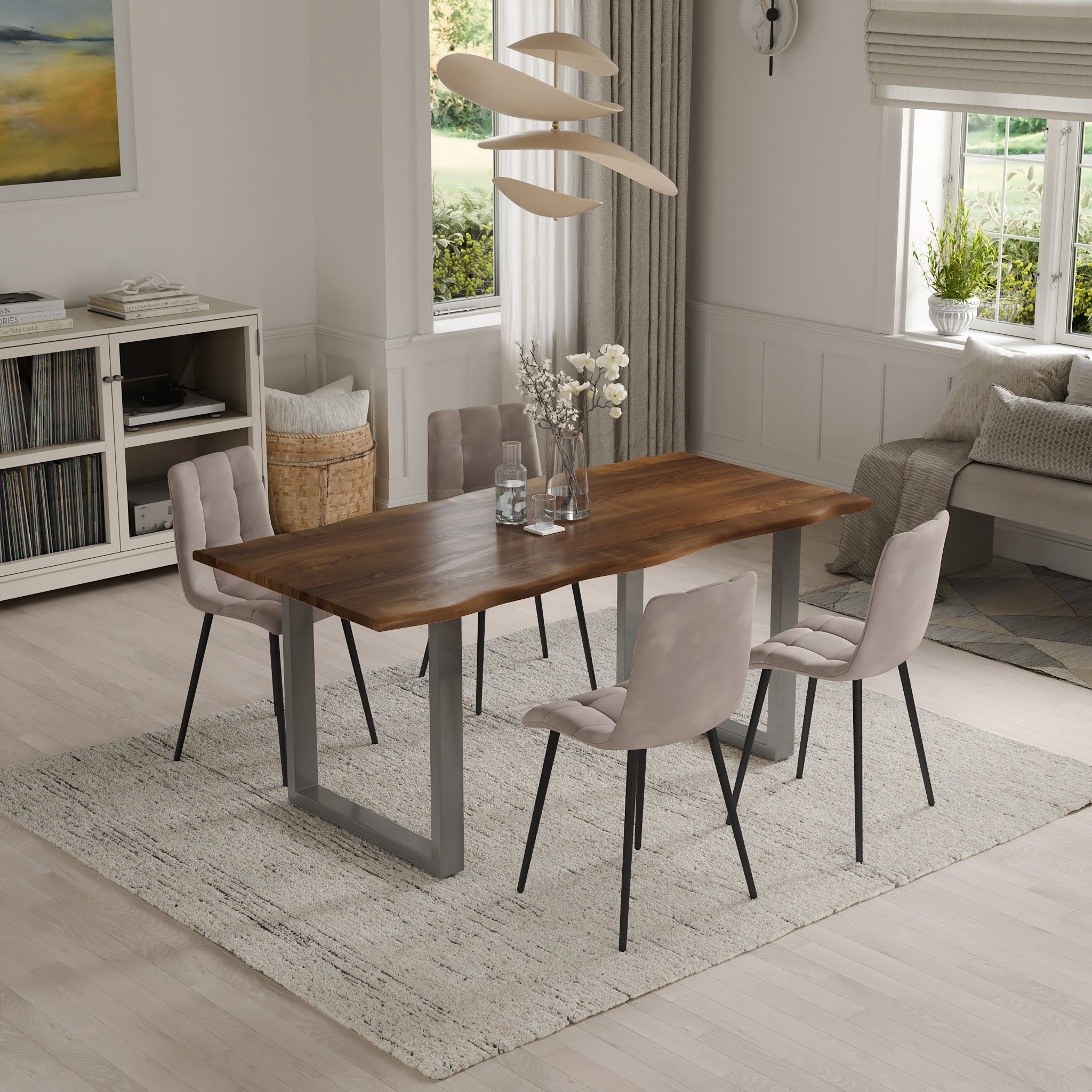 | #Farbe_nussbaumfarben | #Größe_180x90 | #Gestell_U-Gestell Silber