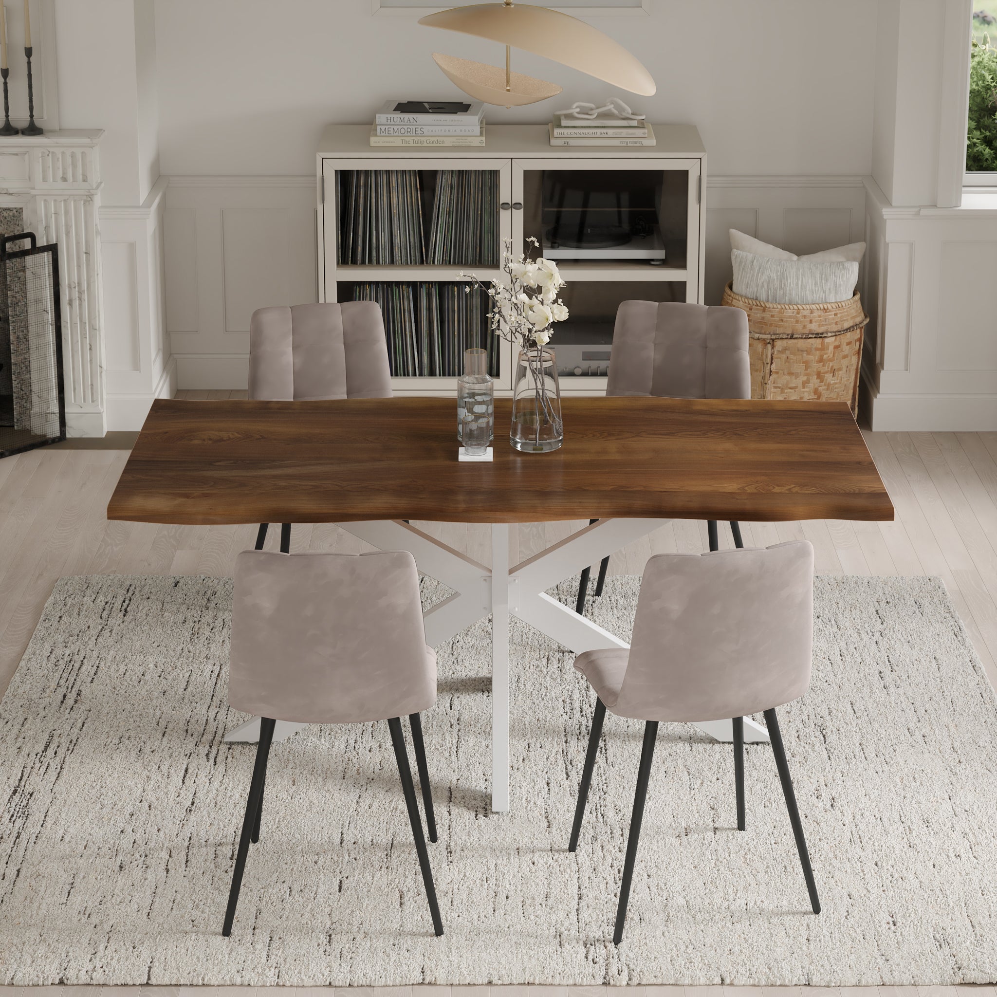 | #Farbe_nussbaumfarben | #Größe_220 cm | #Gestell_Spider-Gestell Weiß