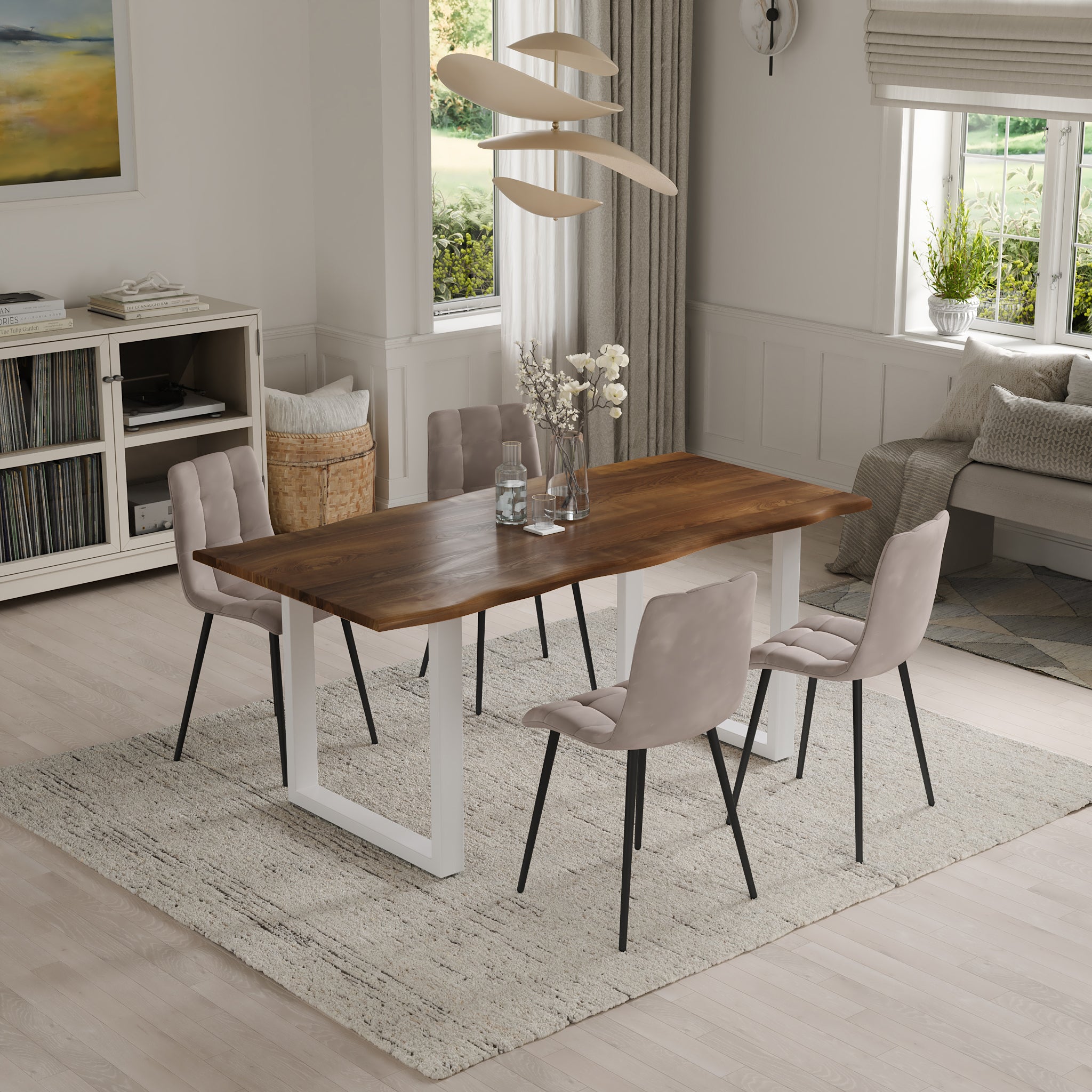 | #Farbe_nussbaumfarben | #Größe_180x90 | #Gestell_U-Gestell Weiß