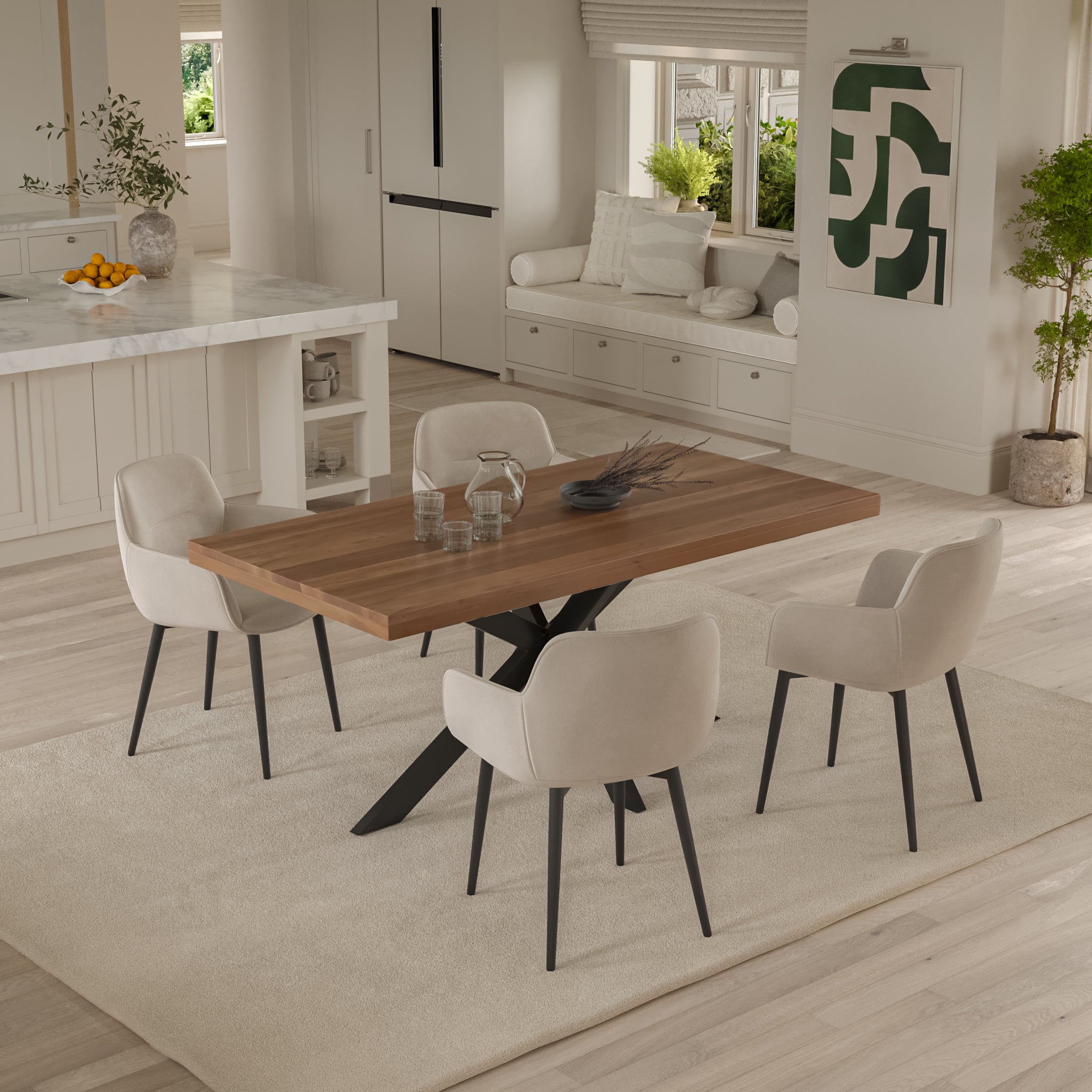 #akazienussbaumfarben #200x100 #spider-gestellschwarz