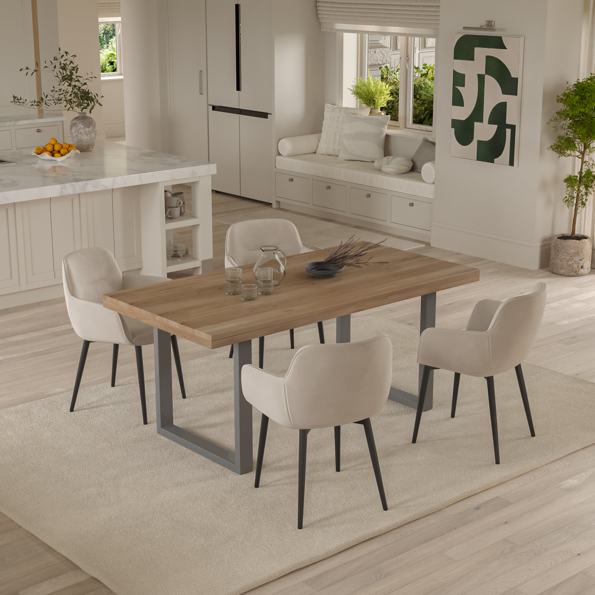 #akazienaturfarben #240x100 #u-gestellsilber