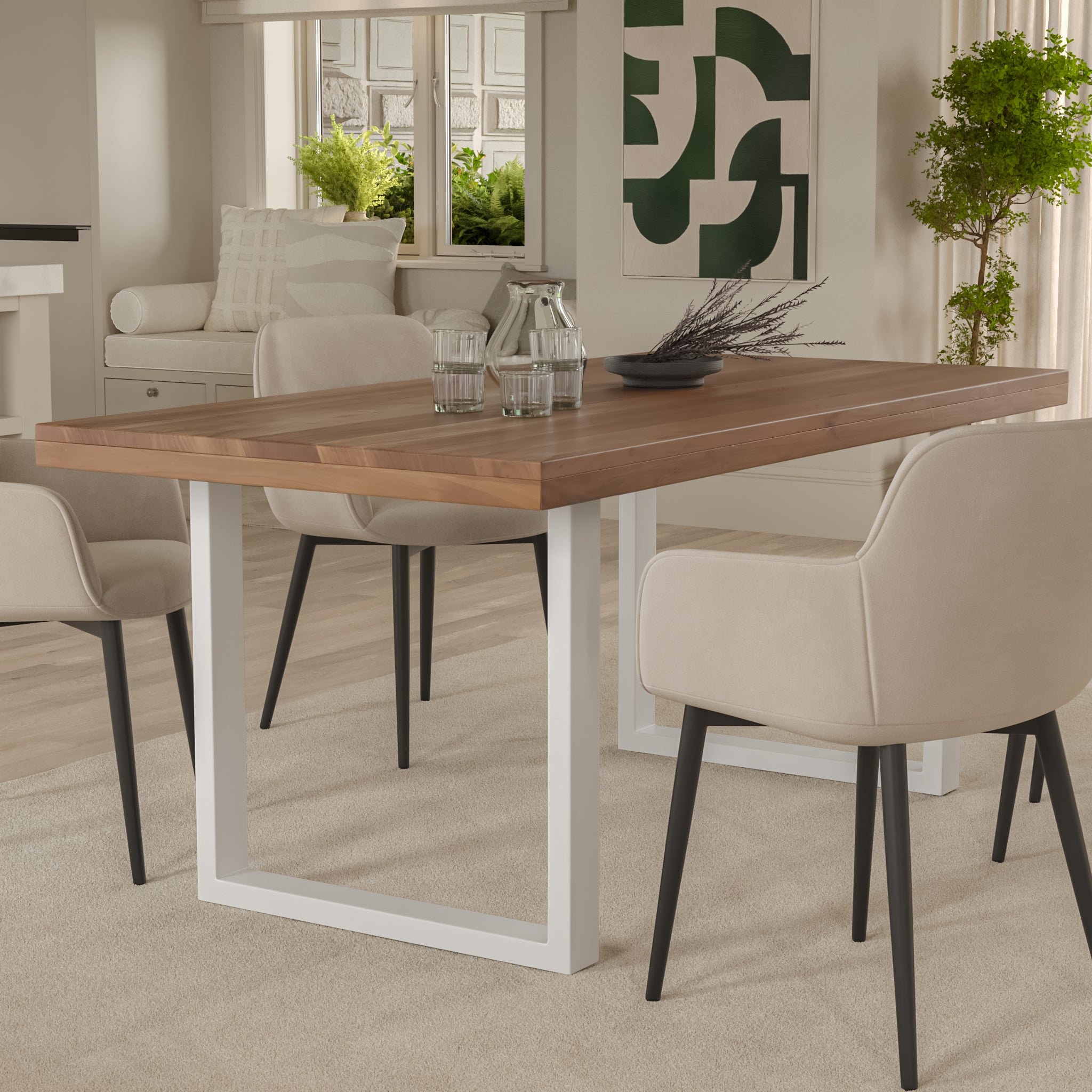 #akazienussbaumfarben #180x90 #u-gestellweiß