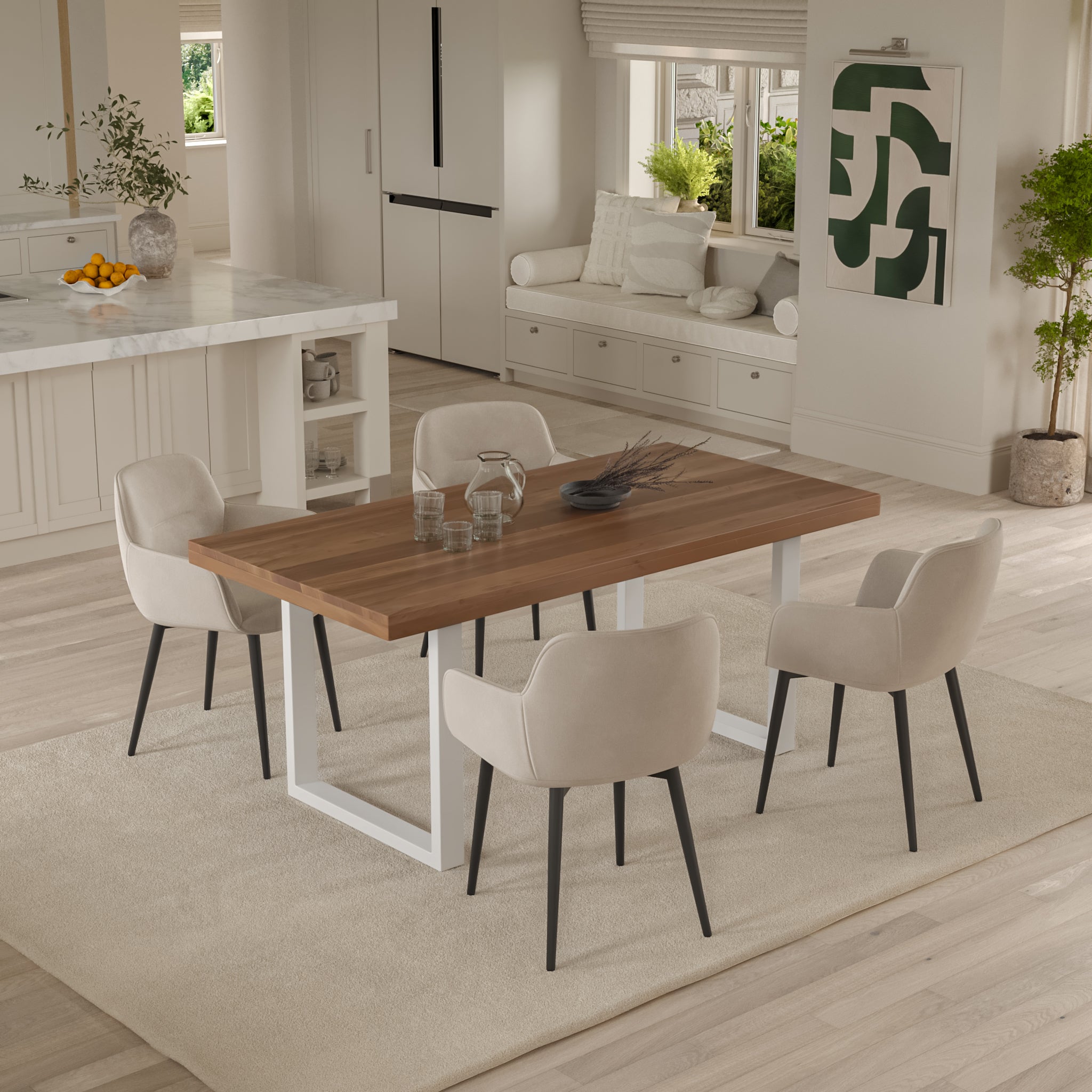 #akazienussbaumfarben #160x85 #u-gestellweiß