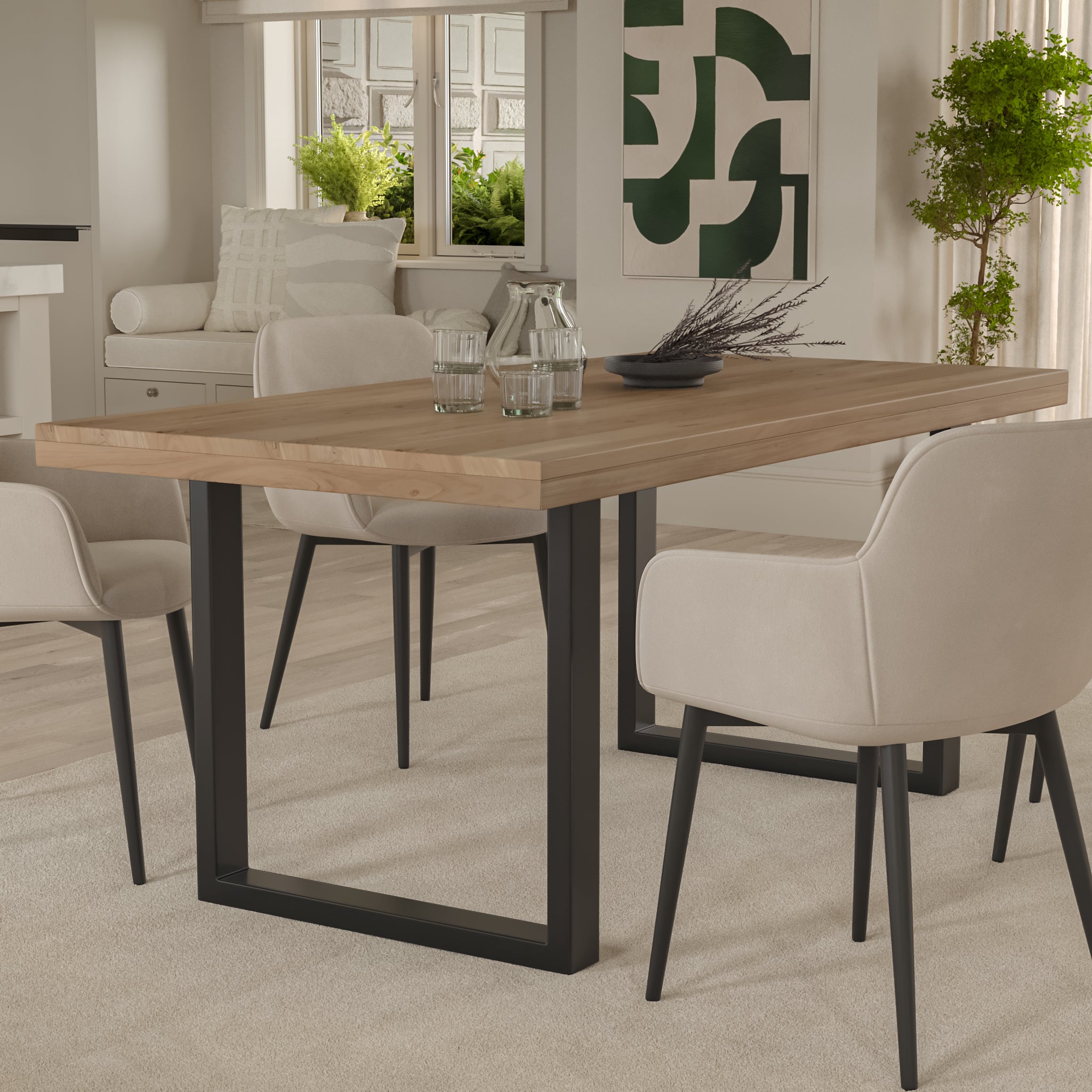 #akazienaturfarben #260x100 #u-gestellschwarz