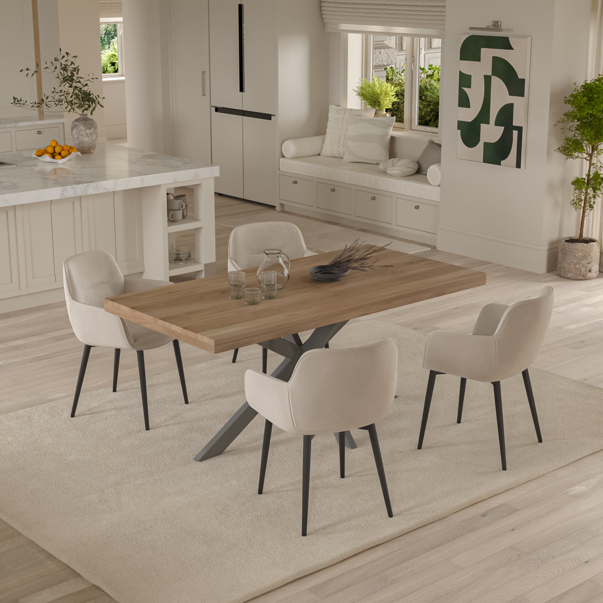 #akazienaturfarben #200x100 #spider-gestellsilber