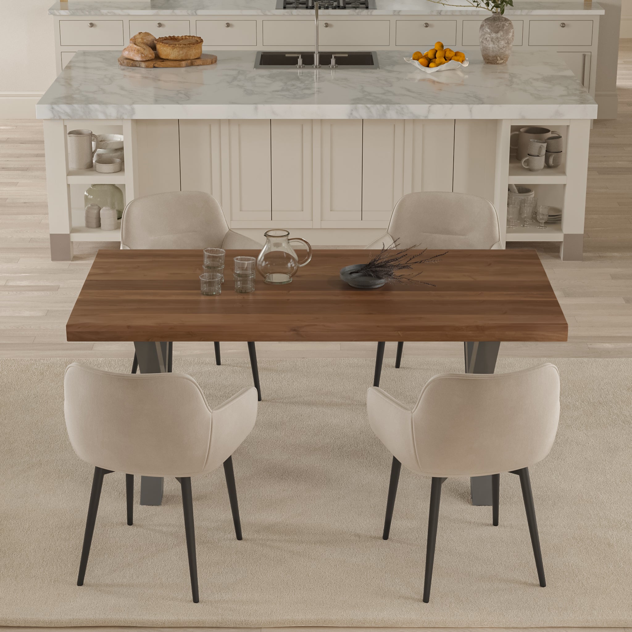 #Farbe_nussbaumfarben #Größe_180x90 #Gestell_X-Gestell Silber
