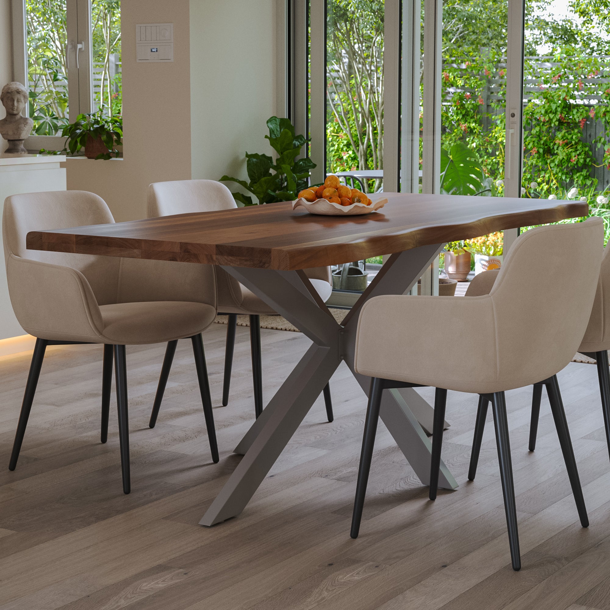 #nussbaumfarben #240x100 #spider-gestellsilber