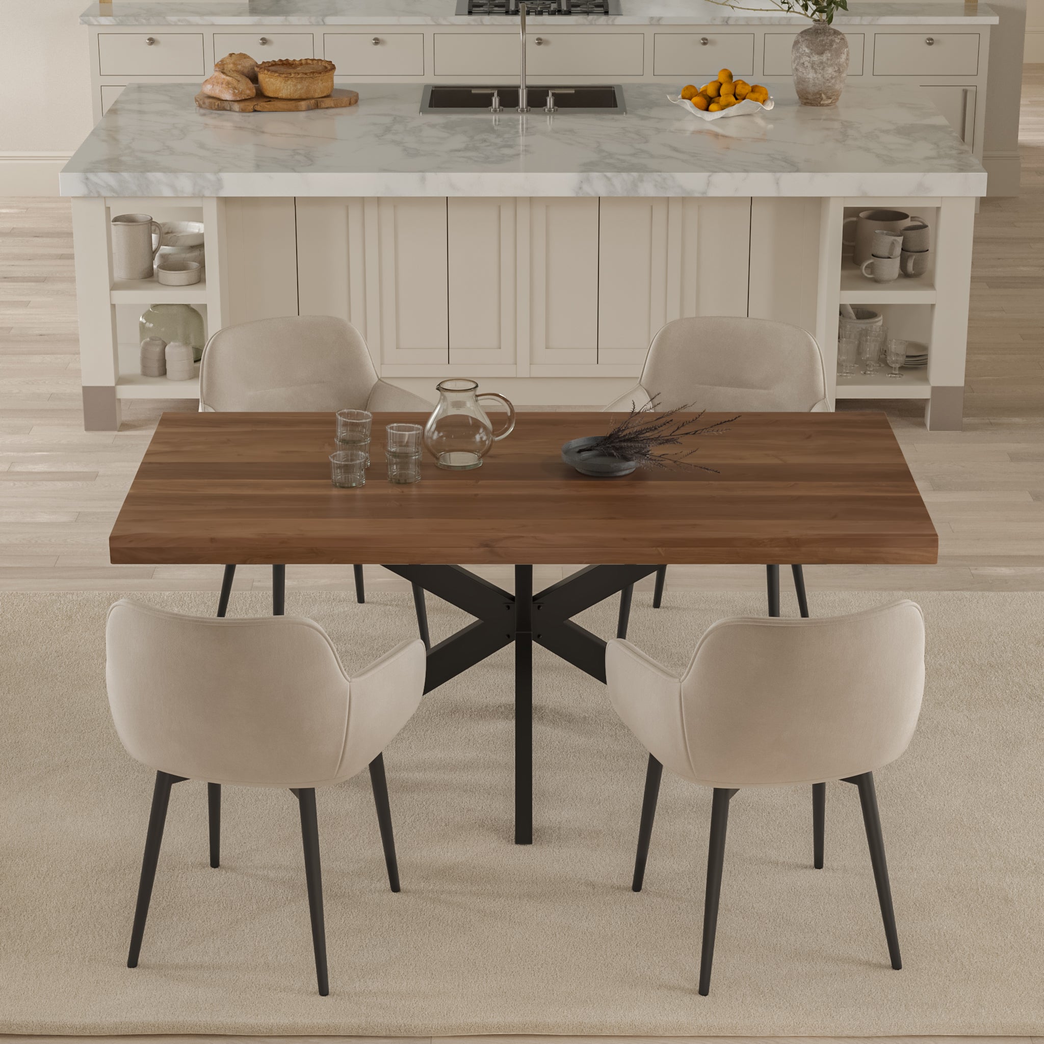 #akazienussbaumfarben #180x90 #spider-gestellschwarz