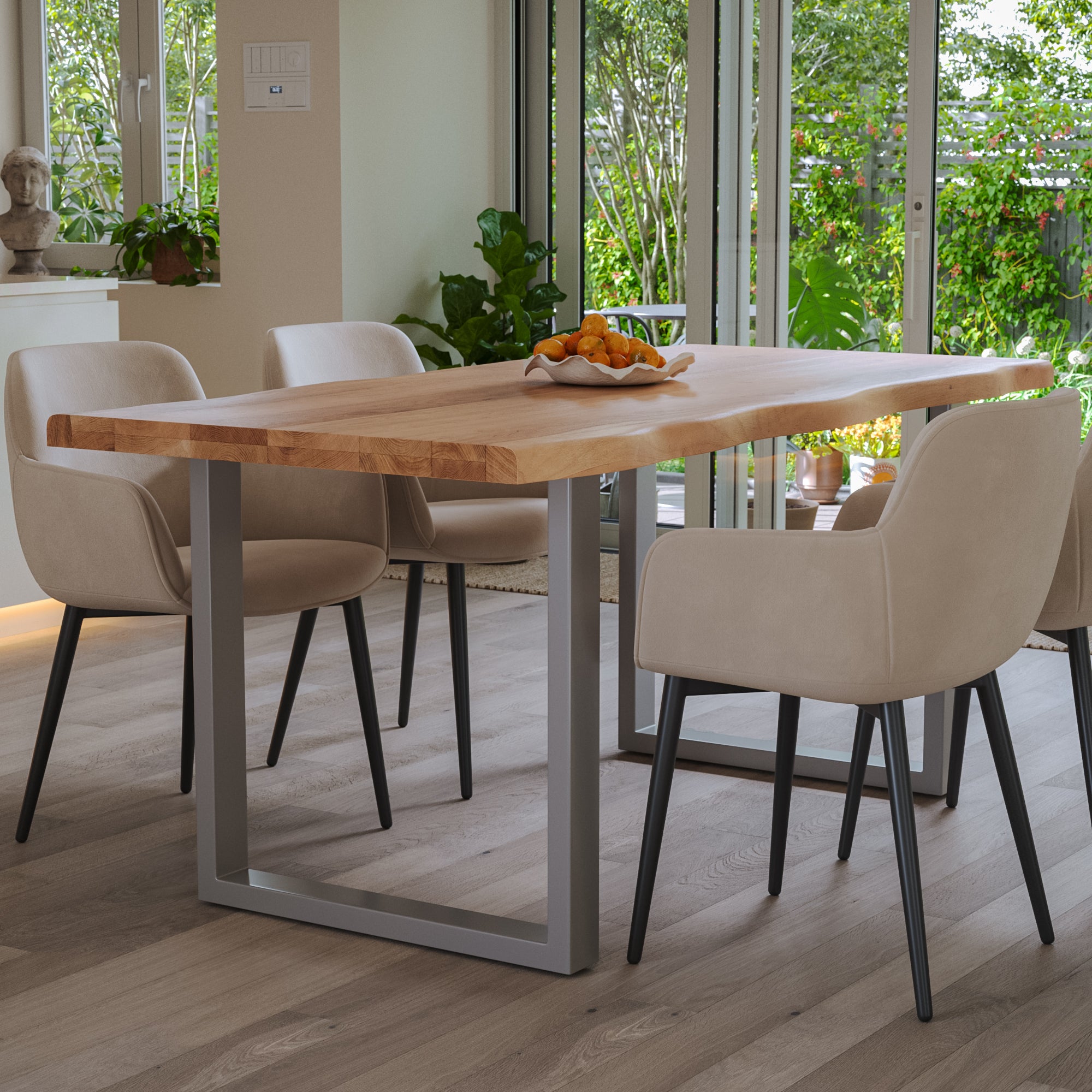 #naturfarben #200x100 #u-gestellsilber