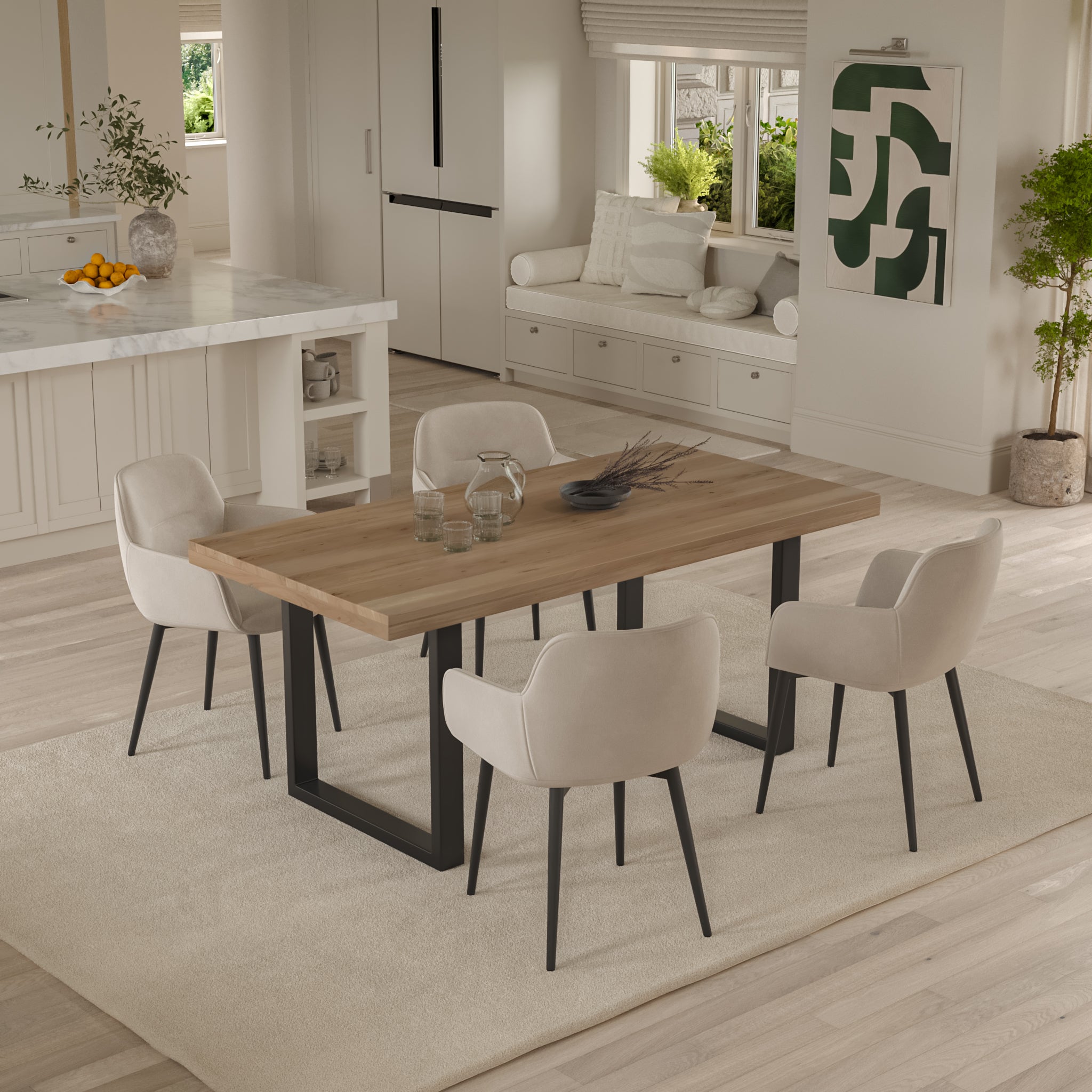 #akazienaturfarben #260x100 #u-gestellschwarz