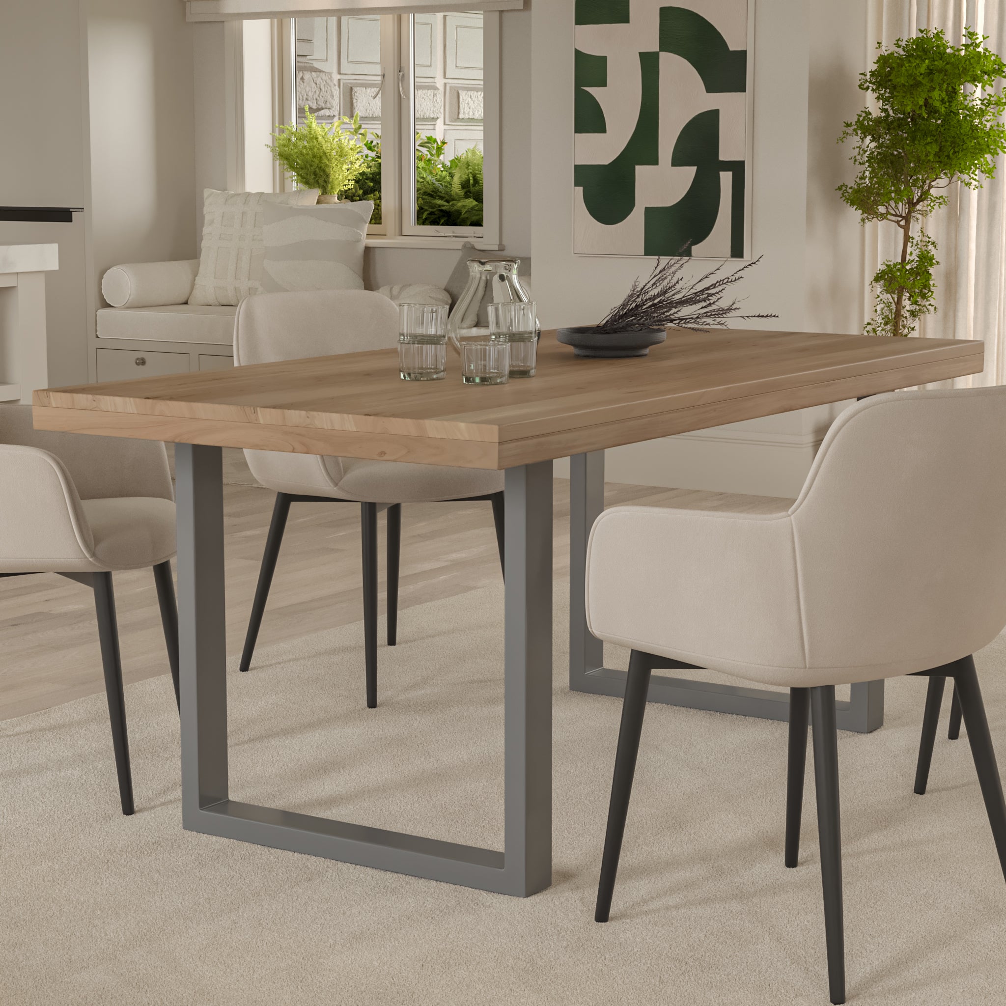 #akazienaturfarben #140x80 #u-gestellsilber