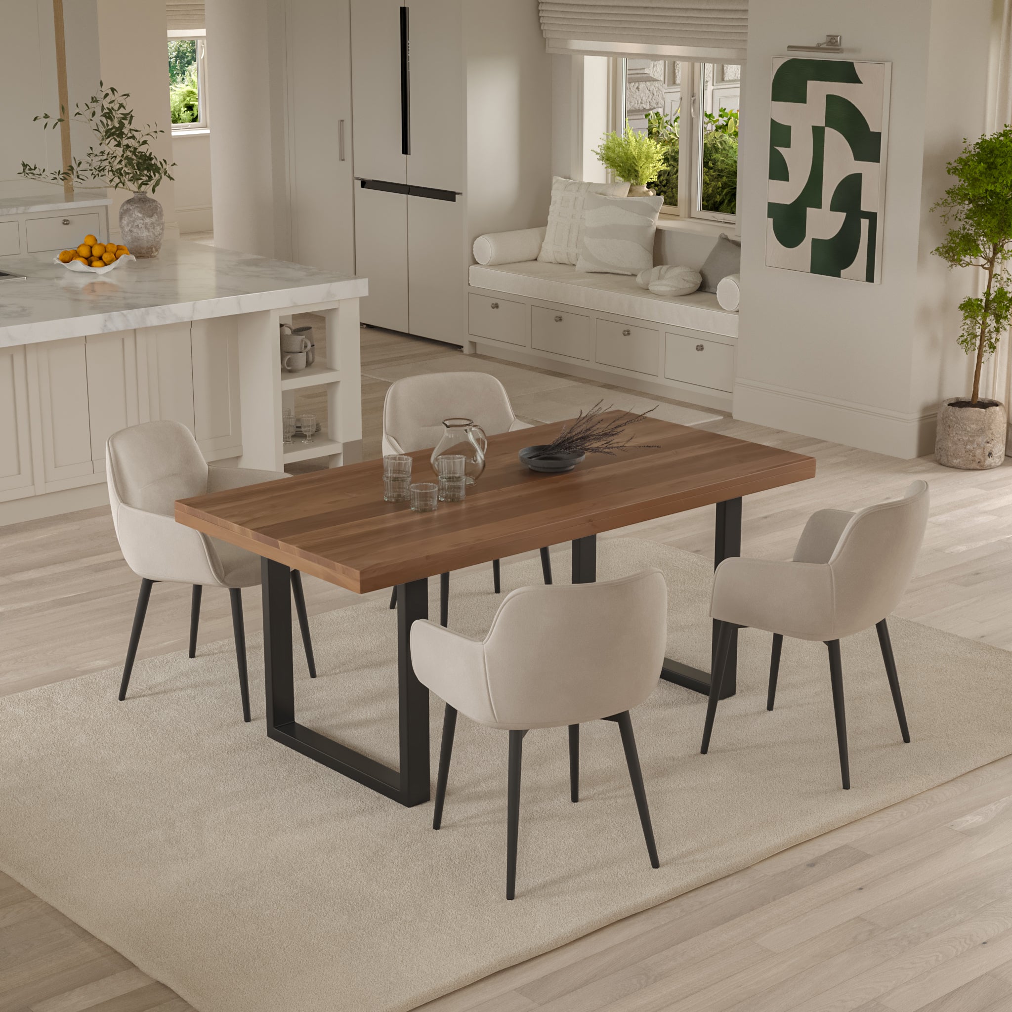 #akazienussbaumfarben #260x100 #u-gestellschwarz