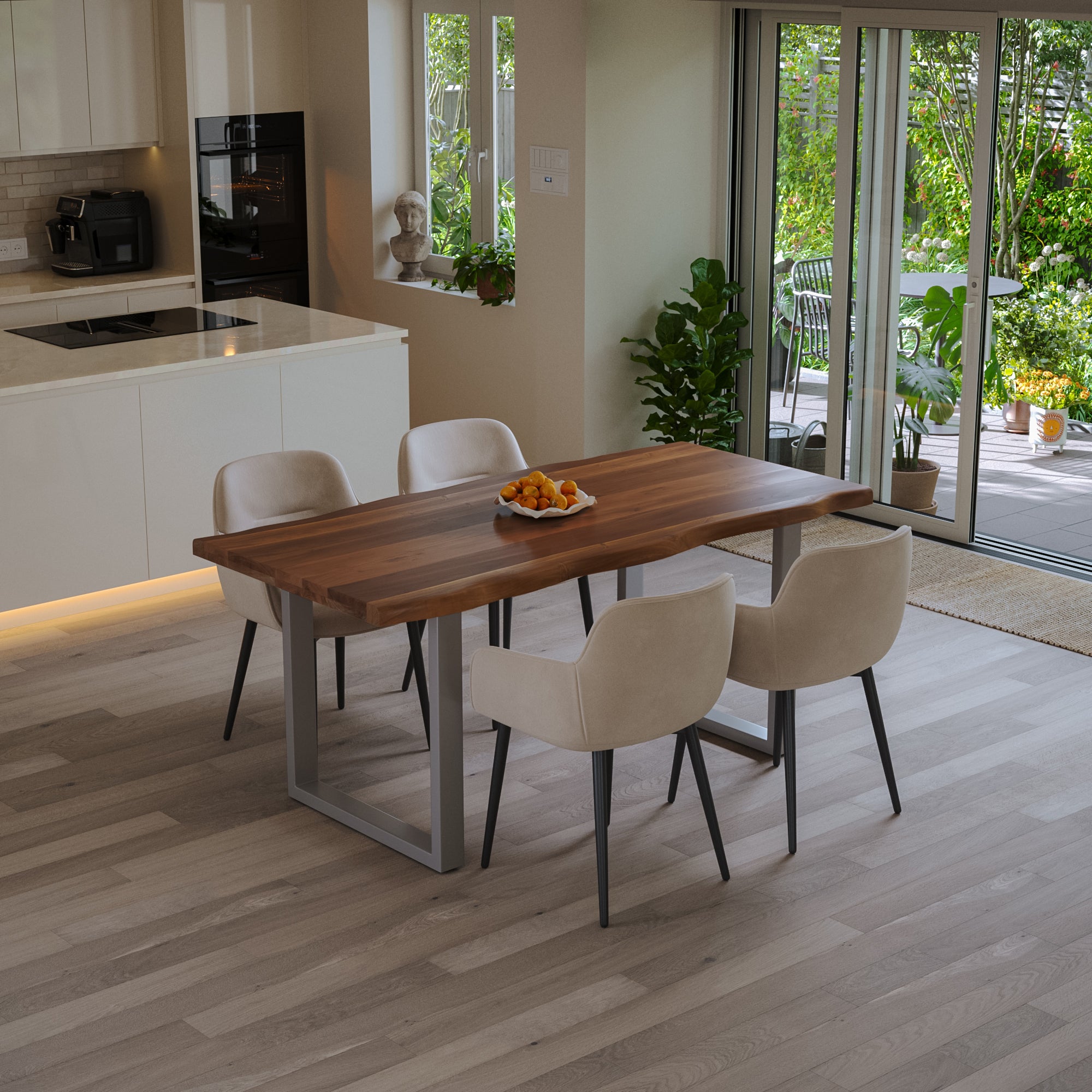 | #Farbe_nussbaumfarben | #Größe_120 cm | #Gestell_U-Gestell Silber