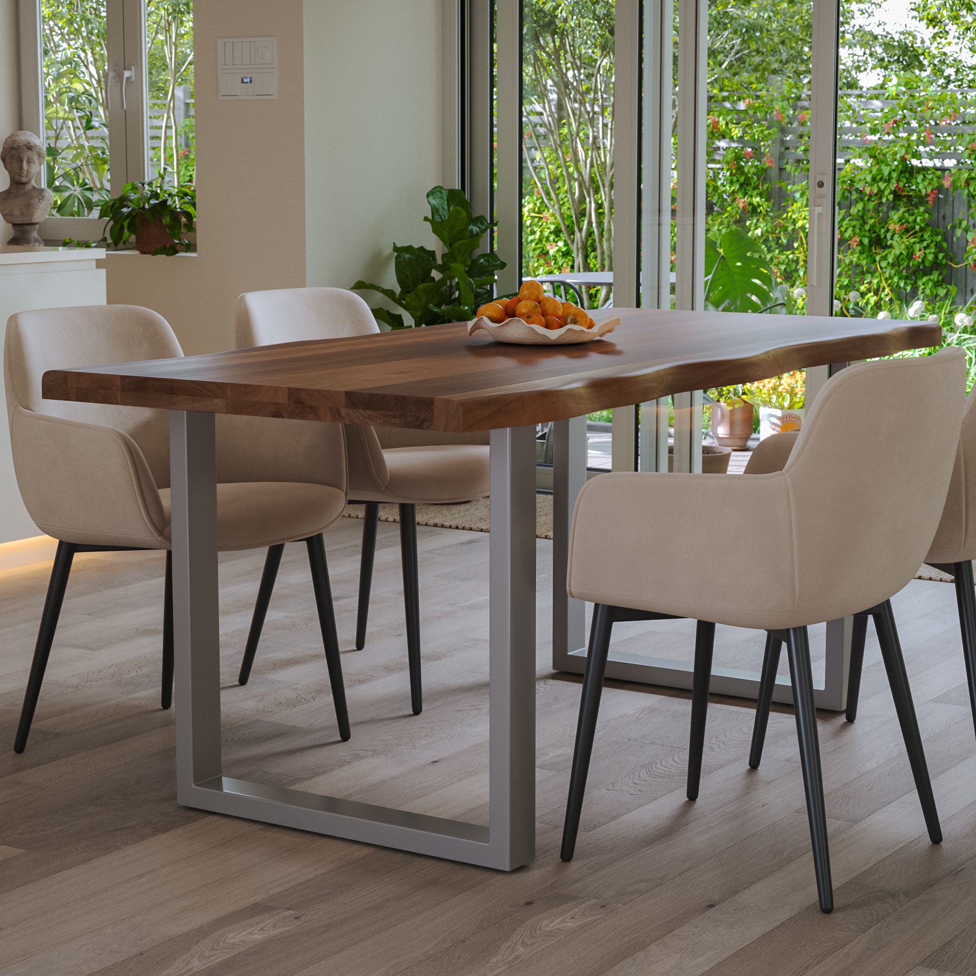 #nussbaumfarben #140x80 #u-gestellsilber