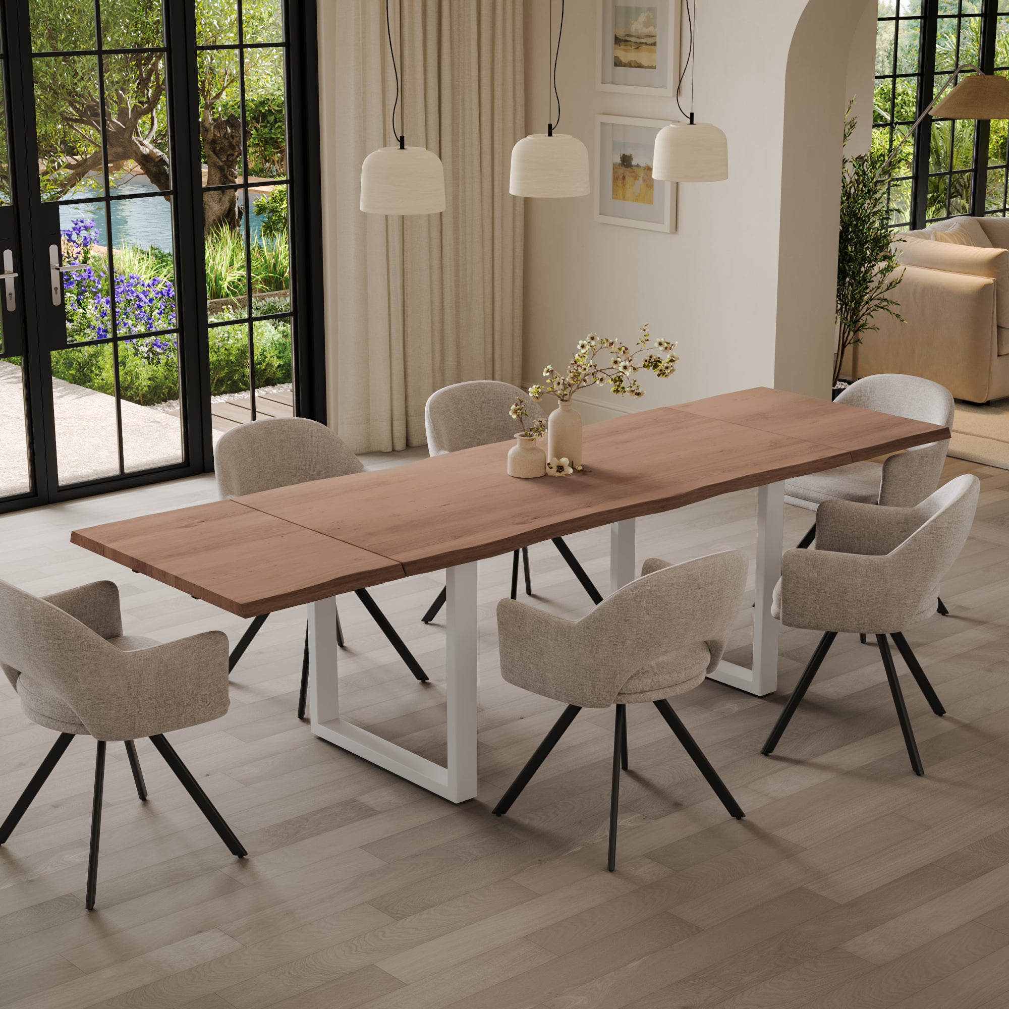 | #Farbe_stonefarben | #Größe_220(320)x100 | #Gestell_U-Gestell Weiß