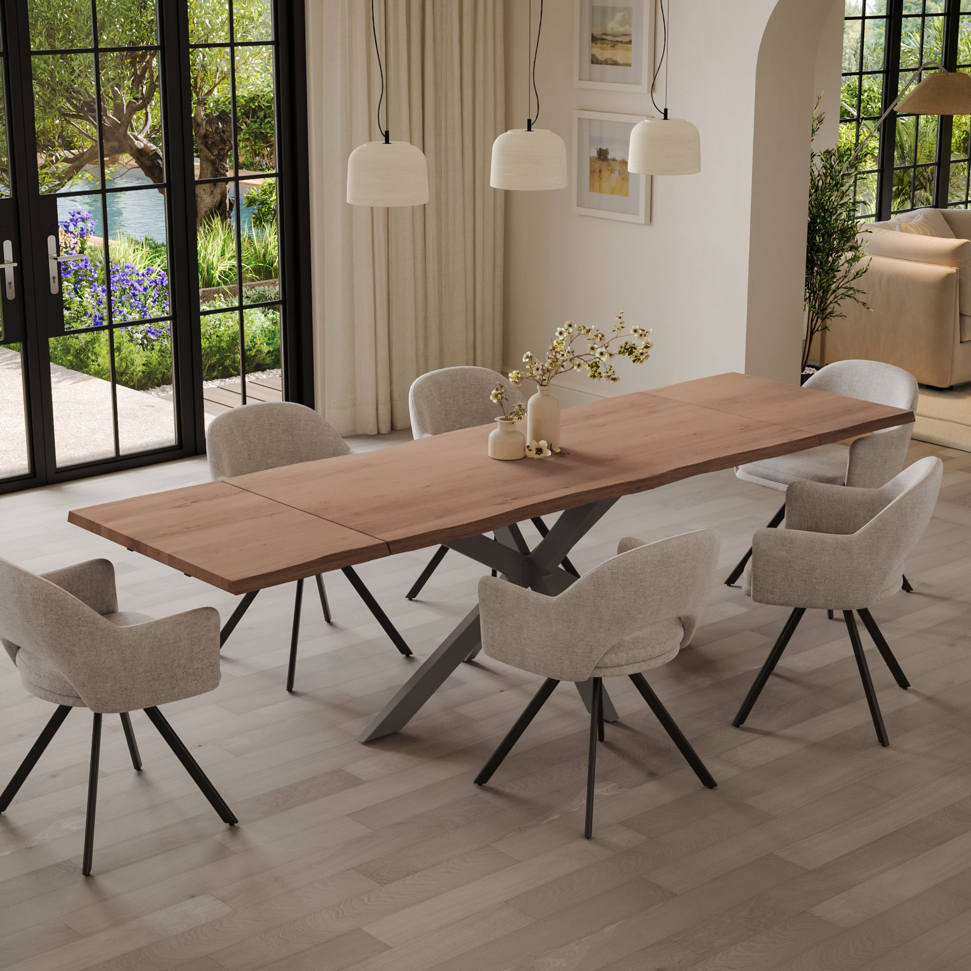 | #Farbe_stonefarben | #Größe_160(260)x90 | #Gestell_Spider-Gestell Silber