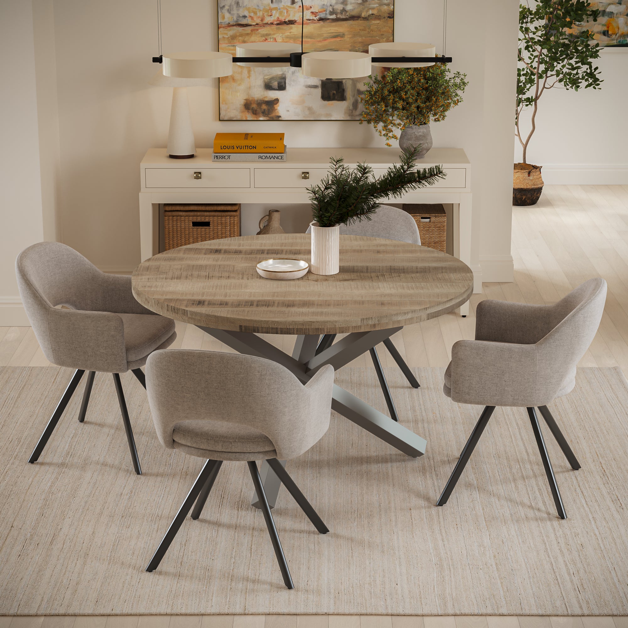 | #Farbe_Mango naturfarben | #Größe_130x130 | #Gestell_Stern-Gestell Silber