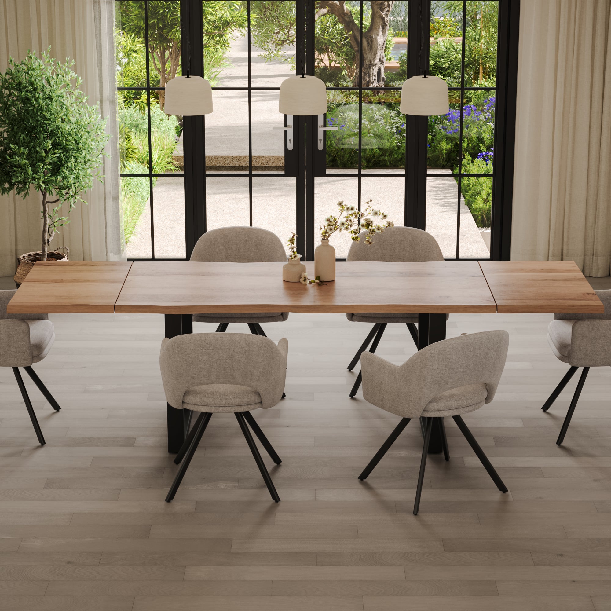 #naturfarben #180(280)x90 #u-gestellschwarz