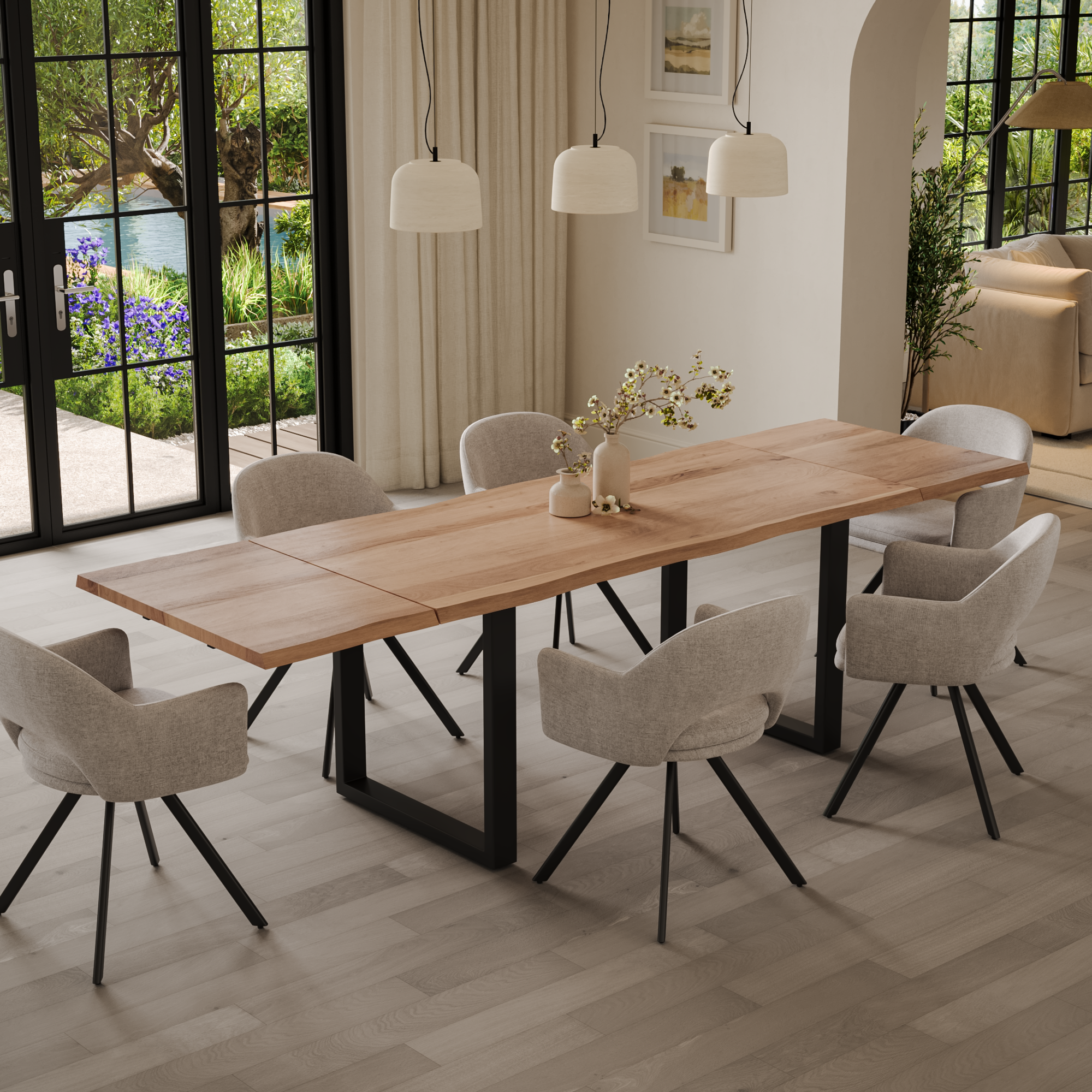 | #Farbe_naturfarben | #Größe_160(260)x90 | #Gestell_U-Gestell Schwarz