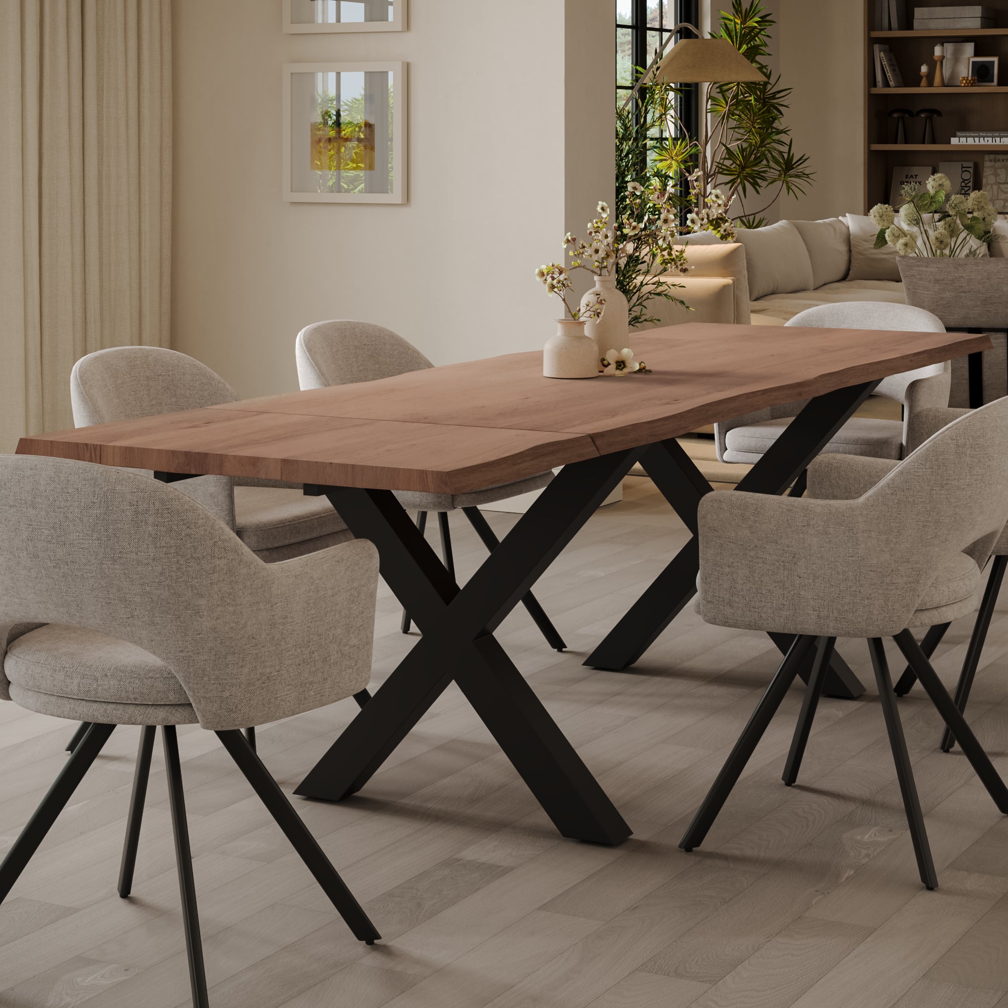 | #Farbe_stonefarben | #Größe_220(320)x100 | #Gestell_X-Gestell Schwarz