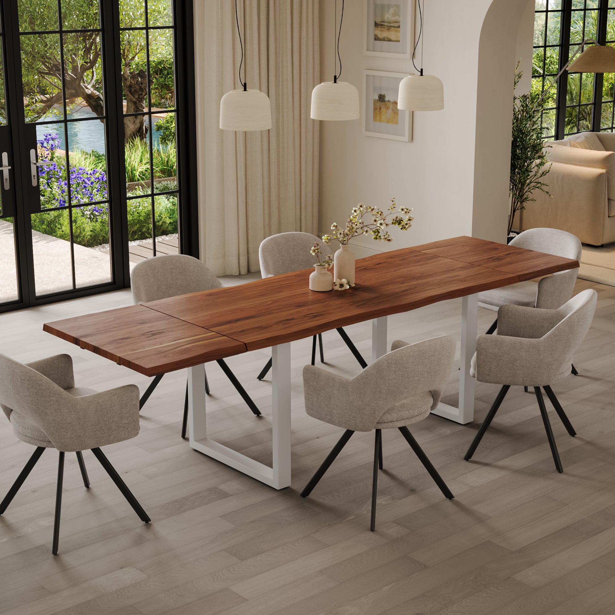 | #Farbe_nougatfarben | #Größe_140(220)x90 | #Gestell_U-Gestell Weiß