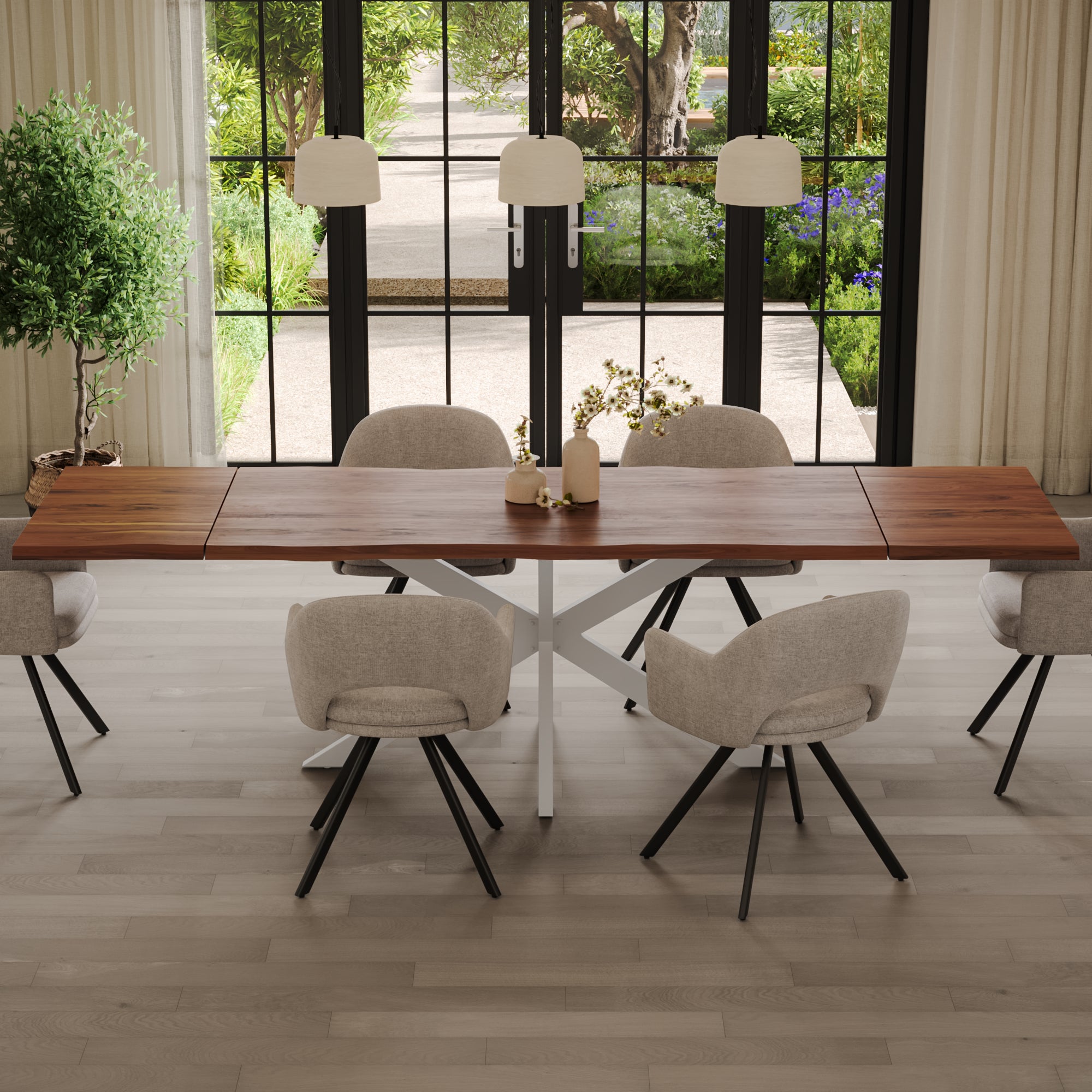 | #Farbe_nougatfarben | #Größe_140(220)x90 | #Gestell_Spider-Gestell Weiß