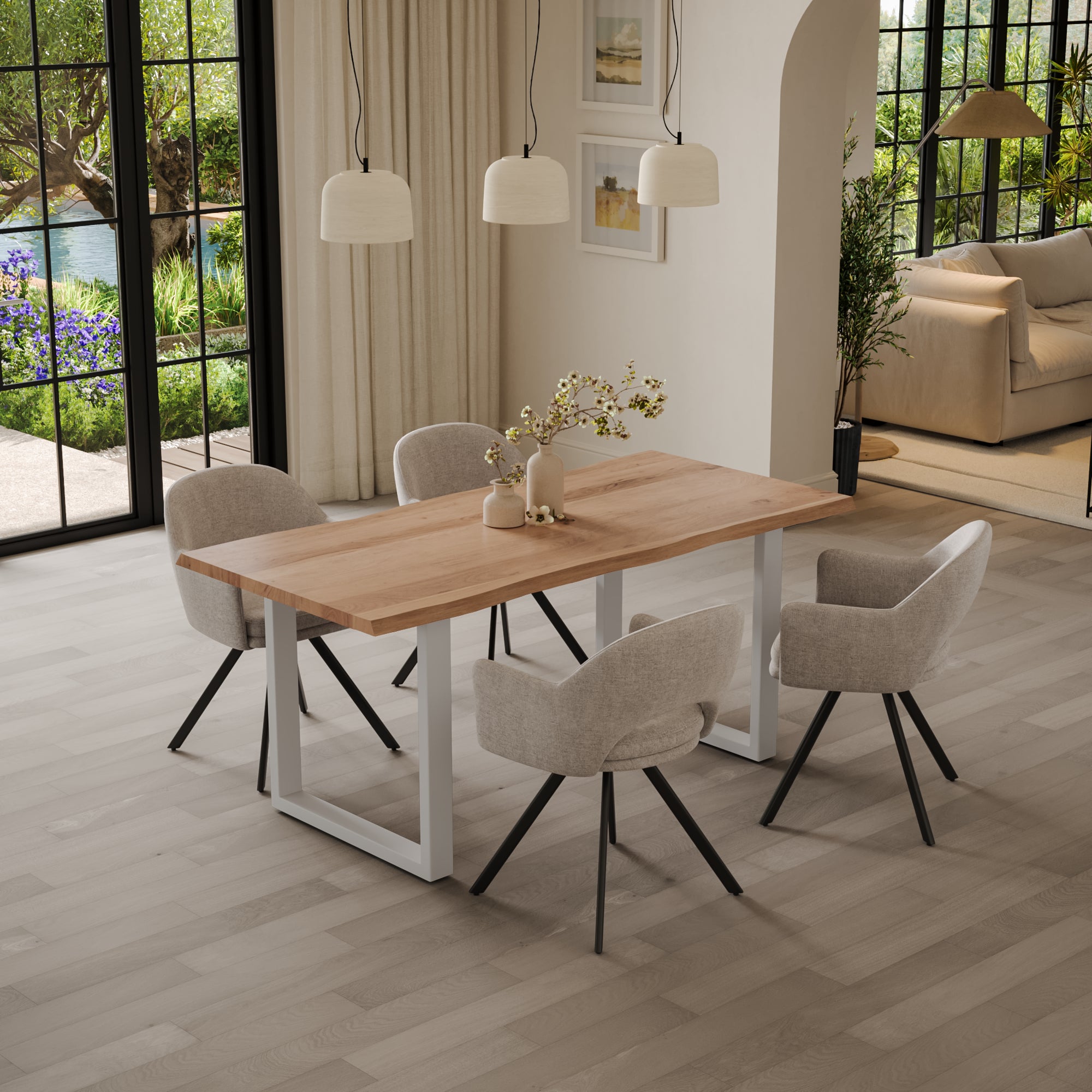#naturfarben #180(280)x90 #u-gestellweiß