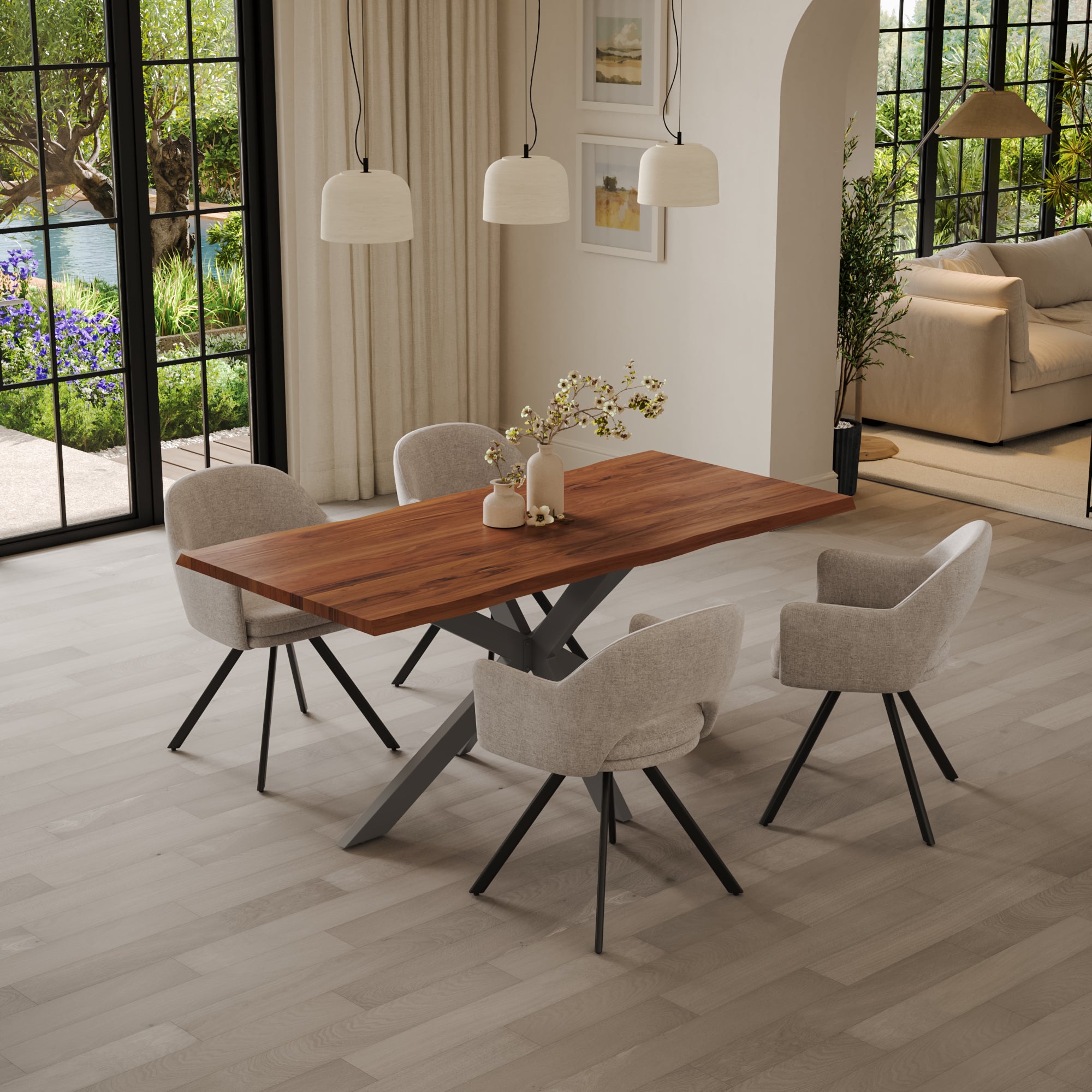 | #Farbe_nougatfarben | #Größe_140(220)x90 | #Gestell_Spider-Gestell Silber