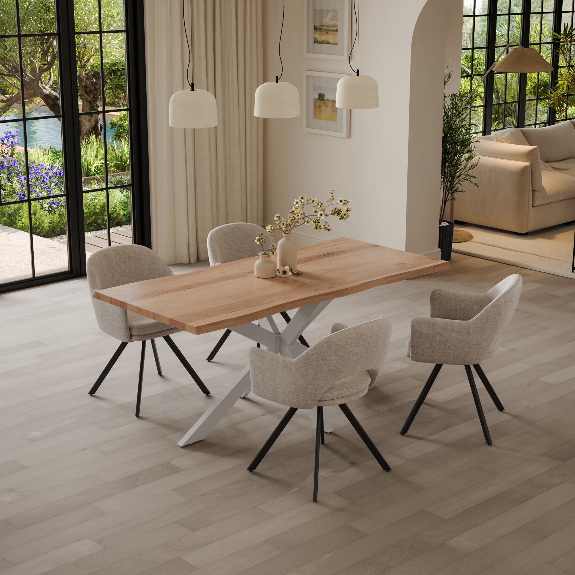 | #Farbe_naturfarben | #Größe_140(220)x90 | #Gestell_Spider-Gestell Weiß