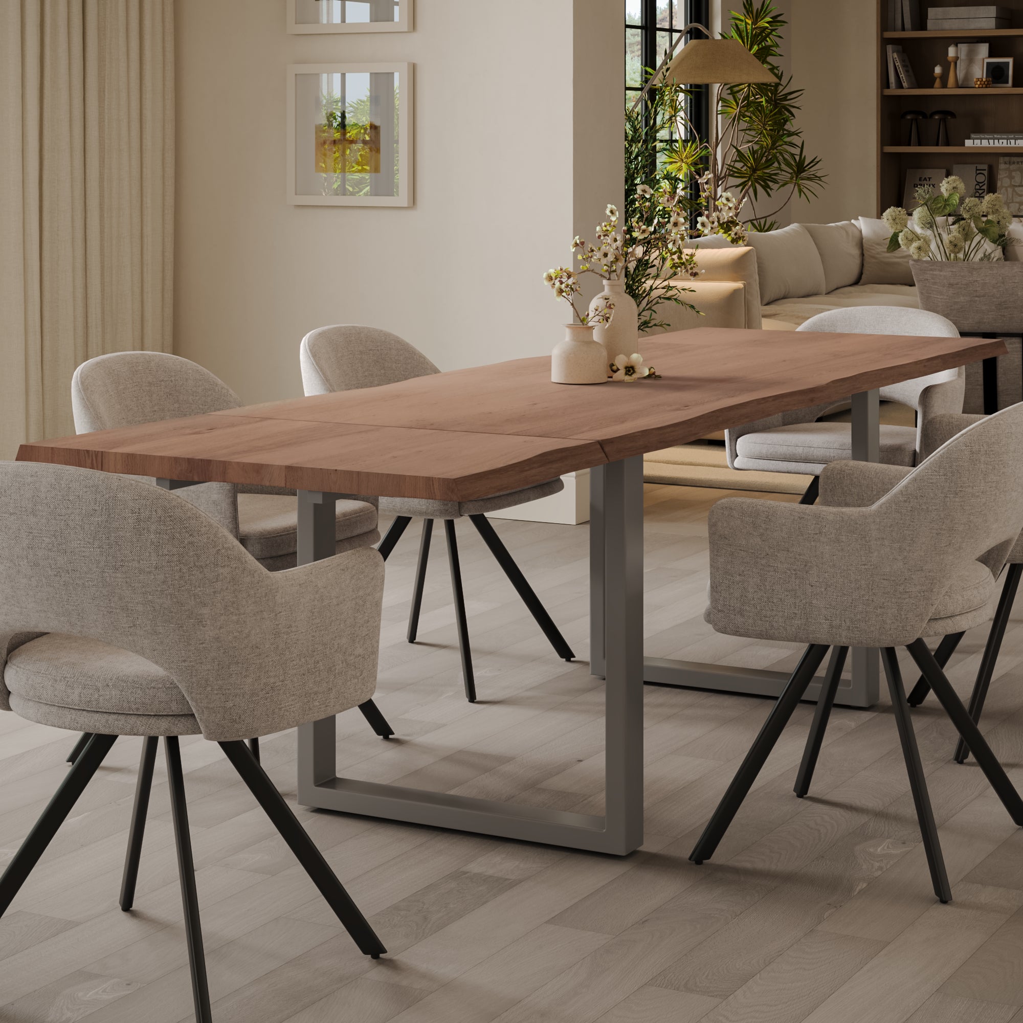 | #Farbe_stonefarben | #Größe_140(220)x90 | #Gestell_U-Gestell Silber