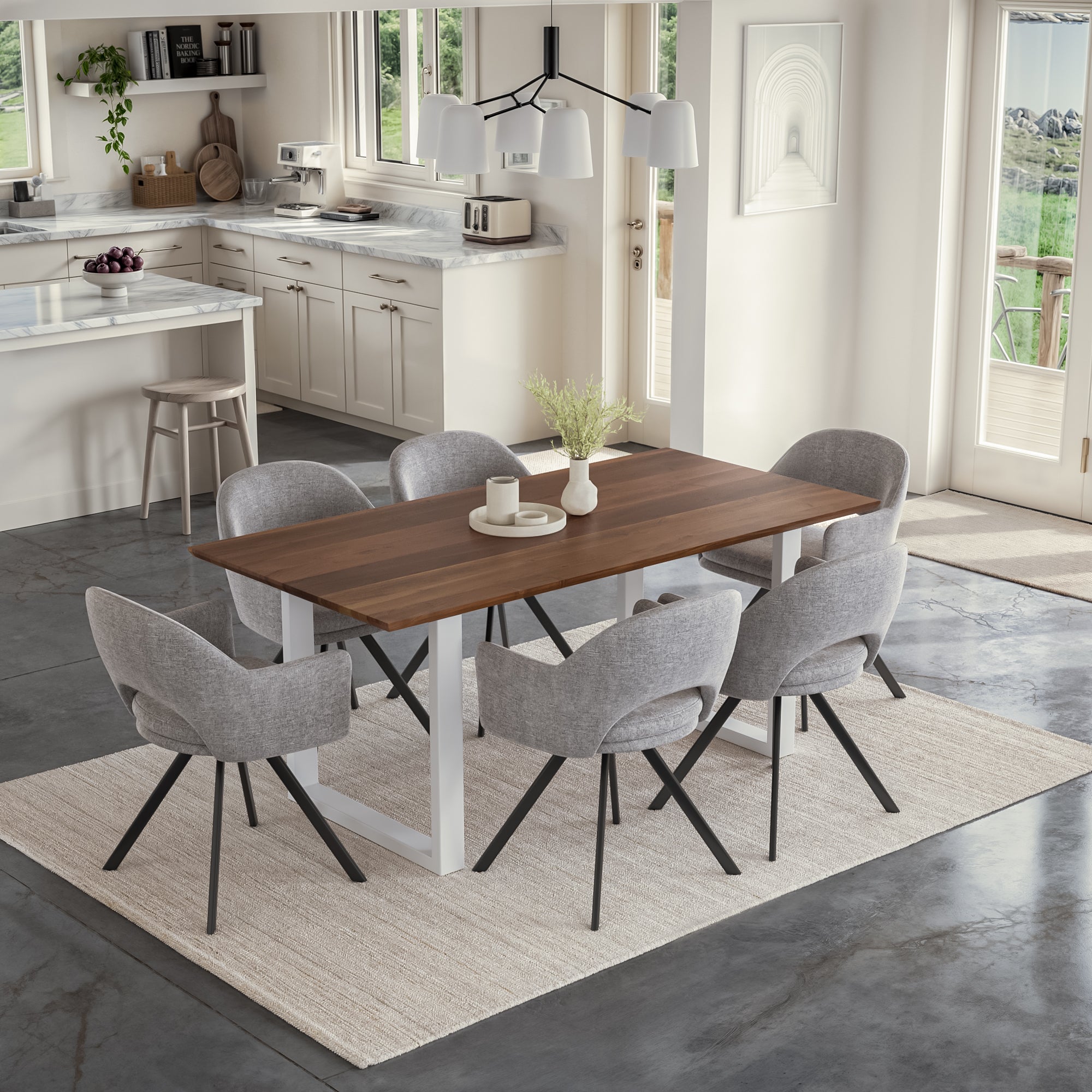 #nussbaumfarben #240x100 #u-gestellweiß