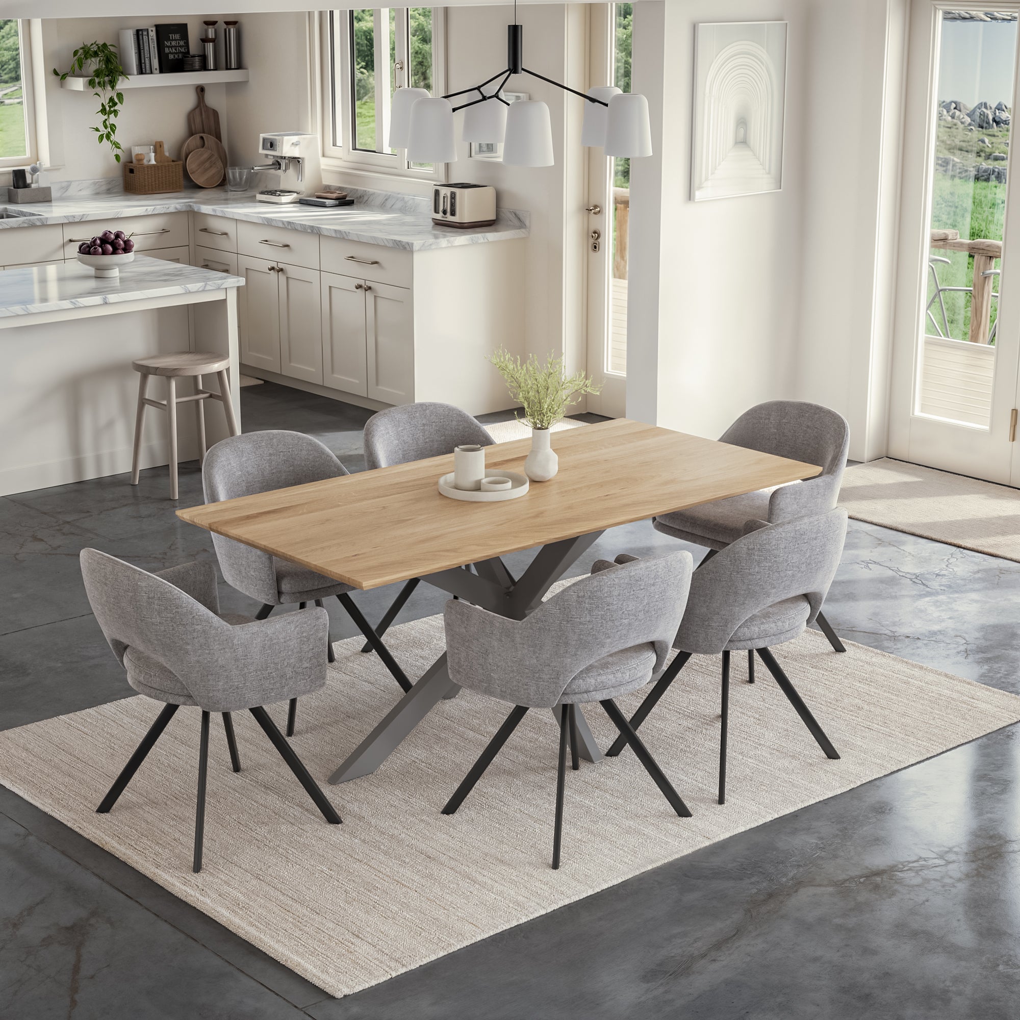 | #Farbe_eichefarben | #Größe_120 cm | #Gestell_Spider-Gestell Silber