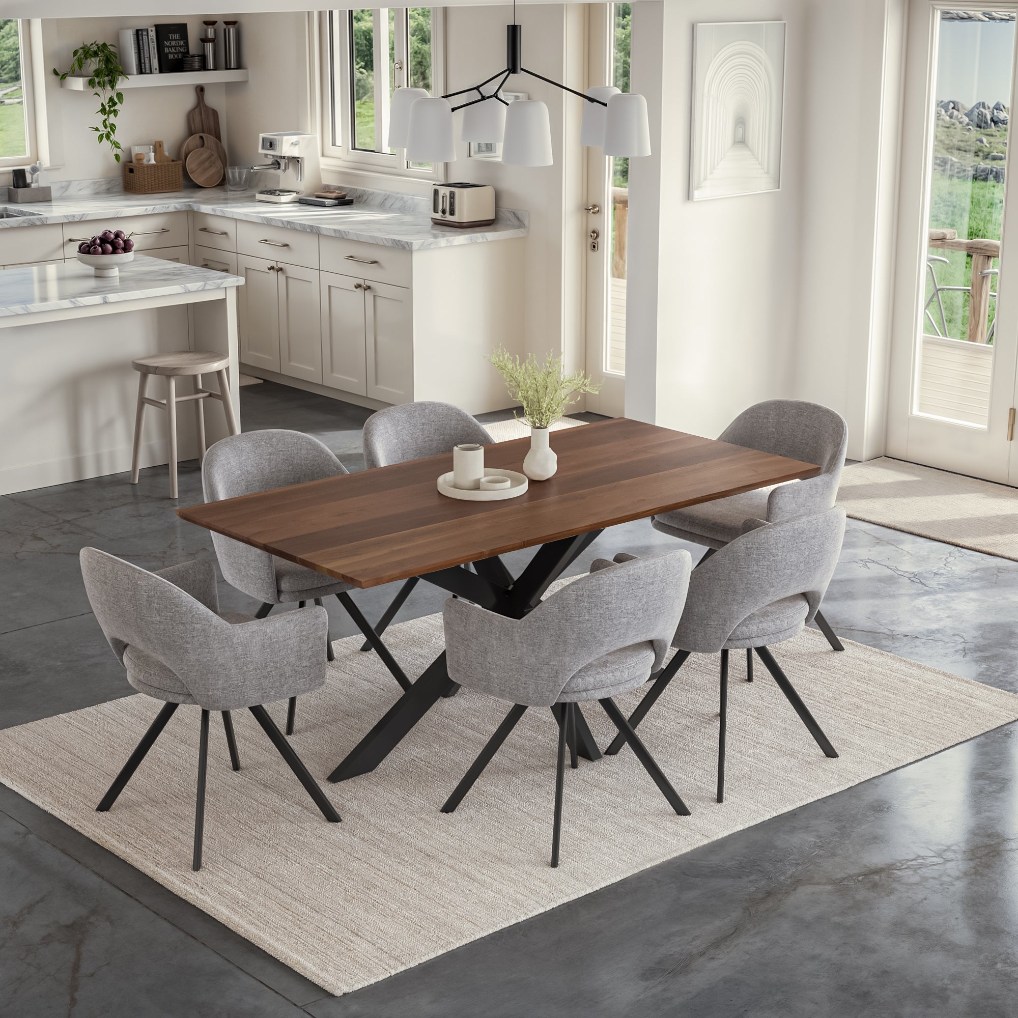 #nussbaumfarben #240x100 #spider-gestellschwarz