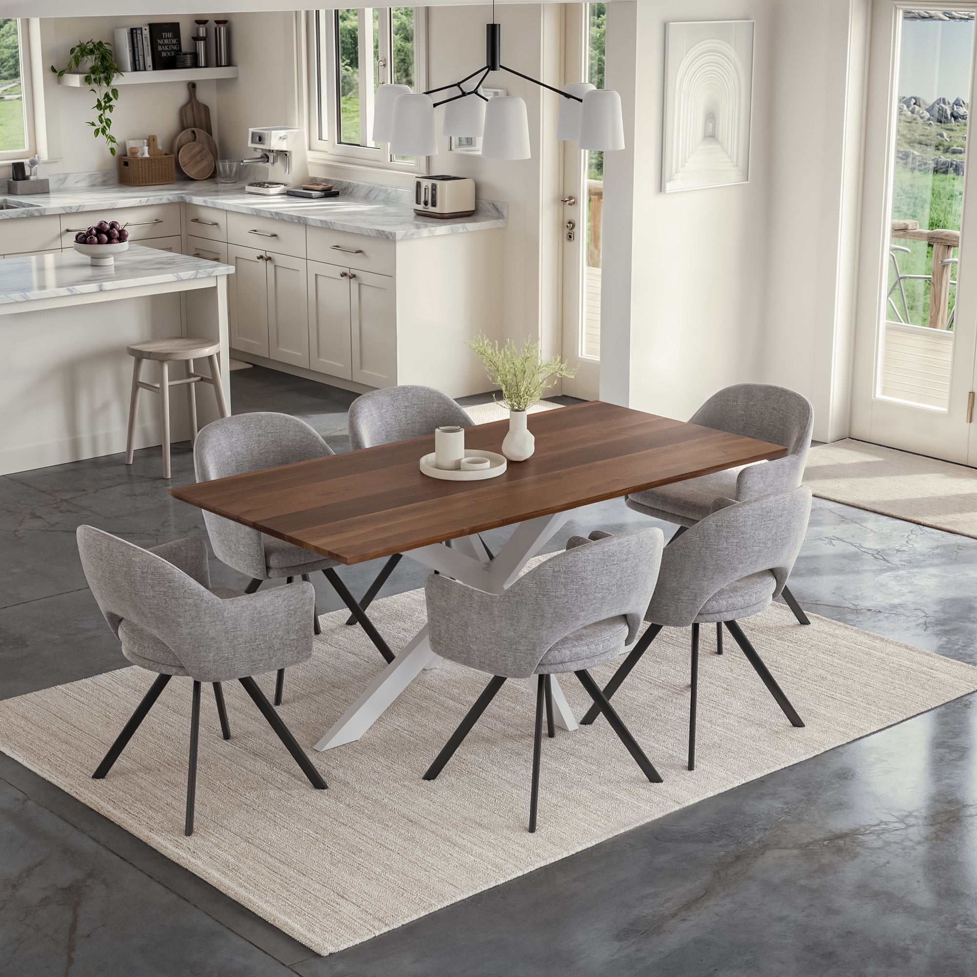 | #Farbe_nussbaumfarben | #Größe_120 cm | #Gestell_Spider-Gestell Weiß