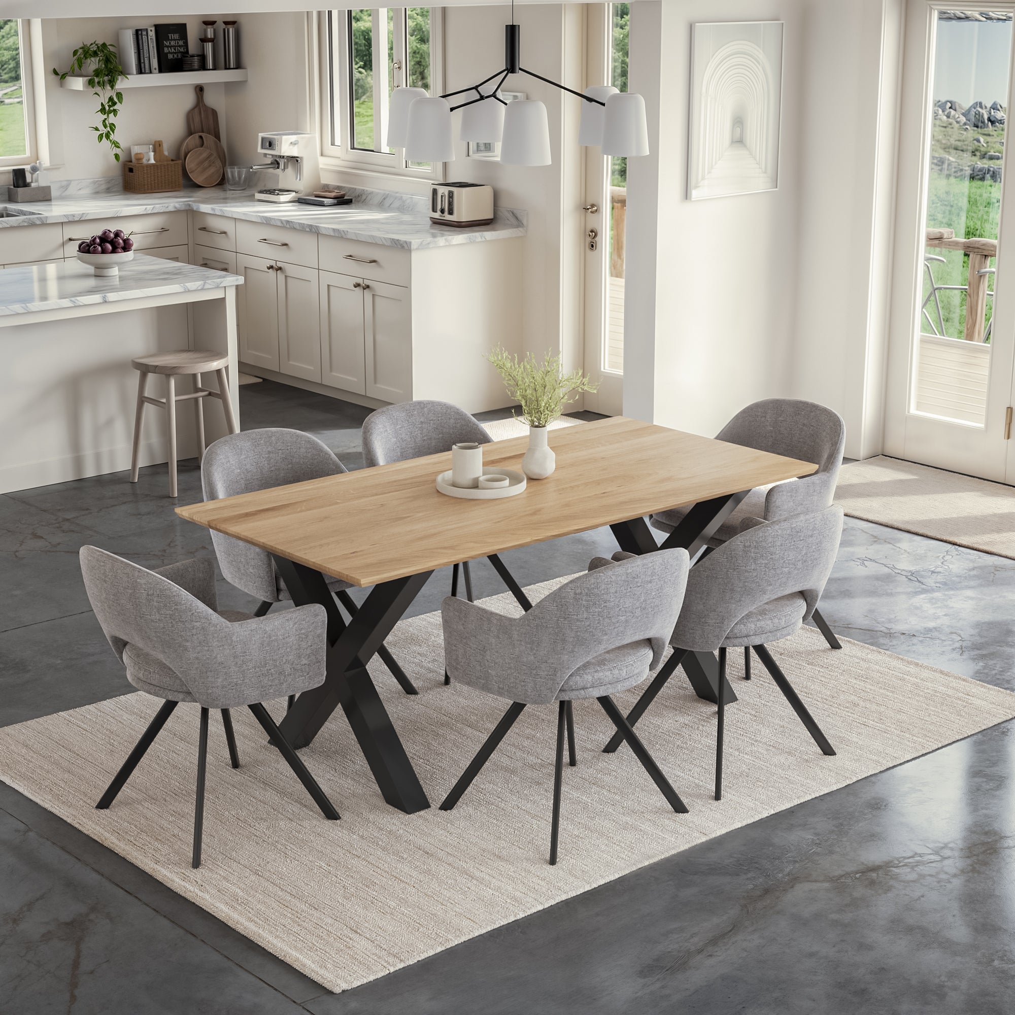 #eichenfarben #140x80 #x-gestellschwarz