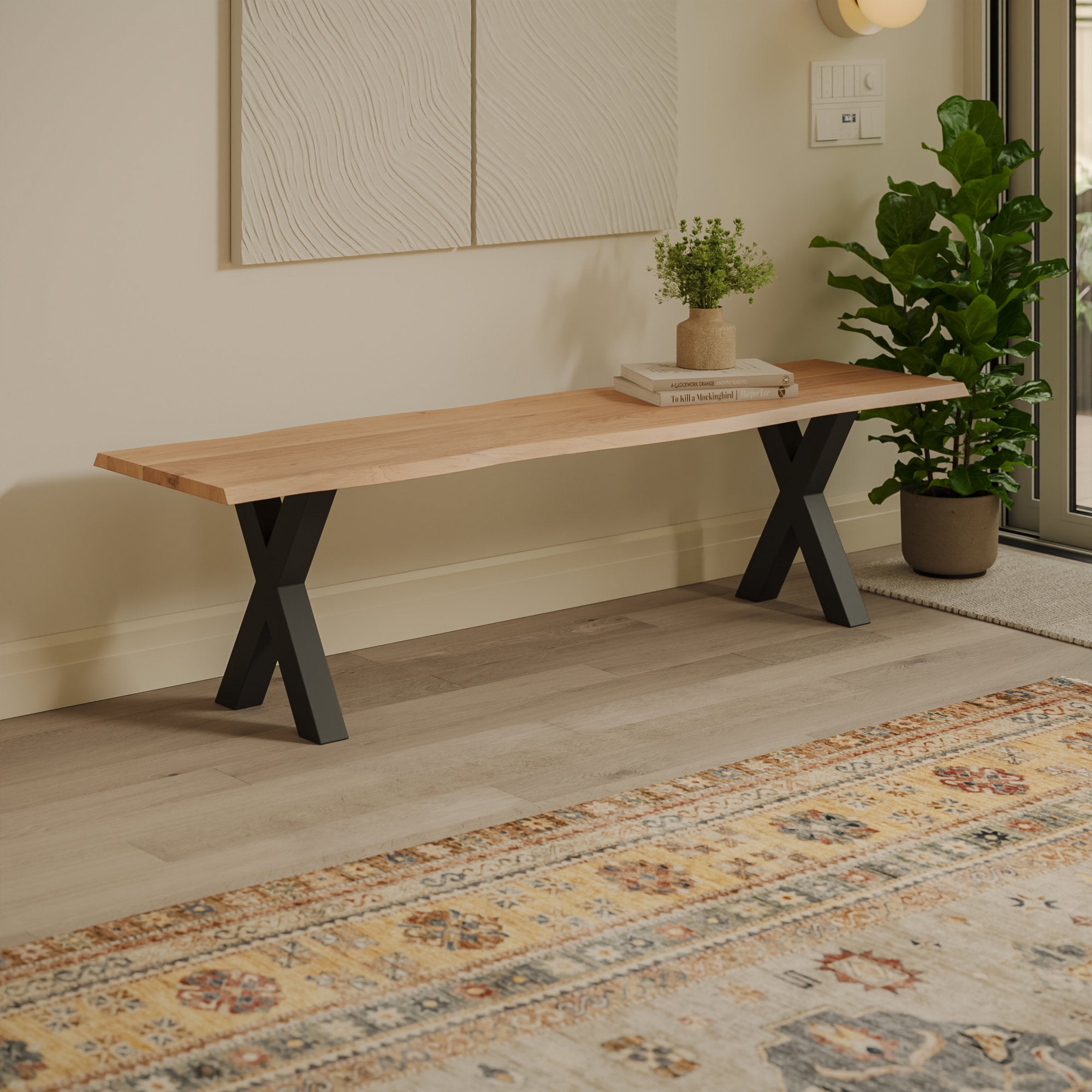 #akazienaturfarben #180cm #x-gestellschwarz